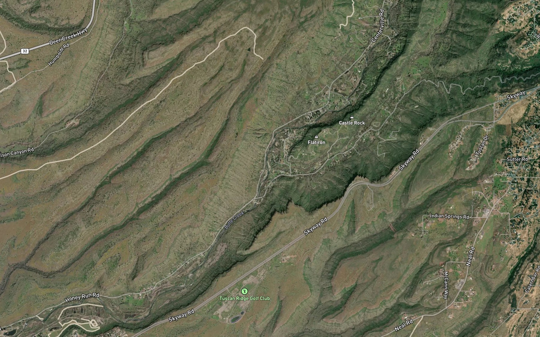 Satellite map of the Little Butte Creek