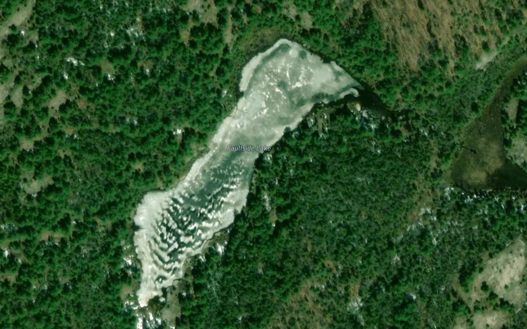 Satellite map of the Faultside Lake