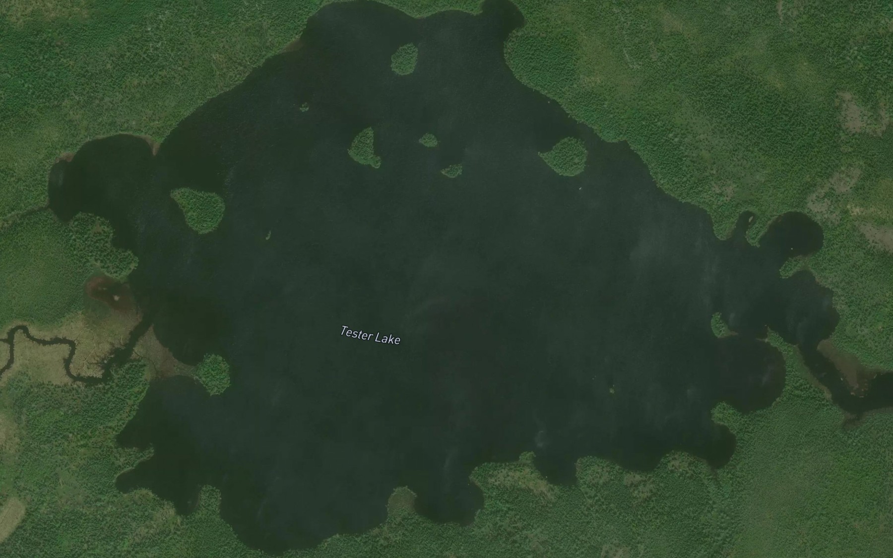 Satellite map of the Tester Lake
