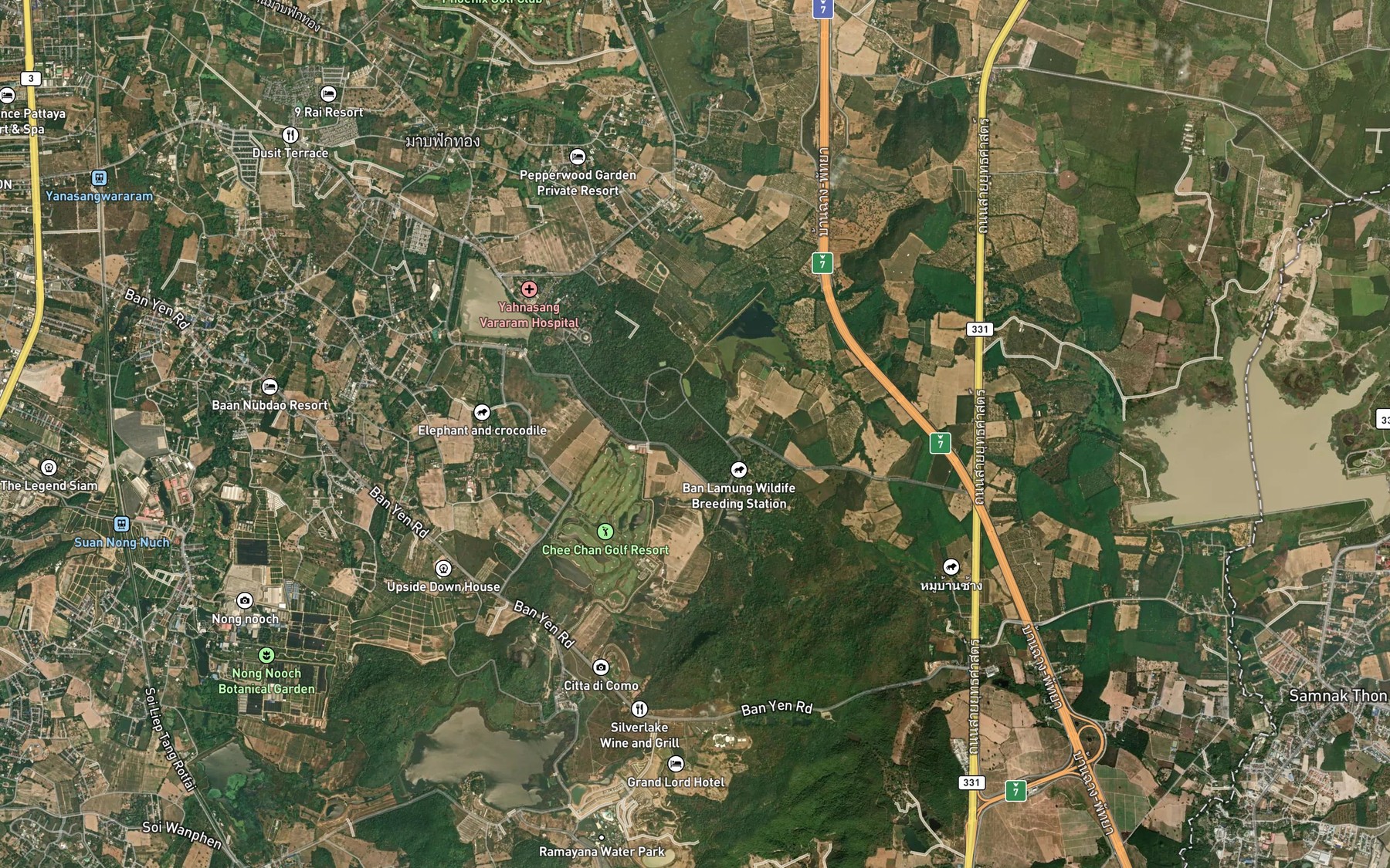 Satellite map of the Ang Kep Nam Wat Yansangwararam