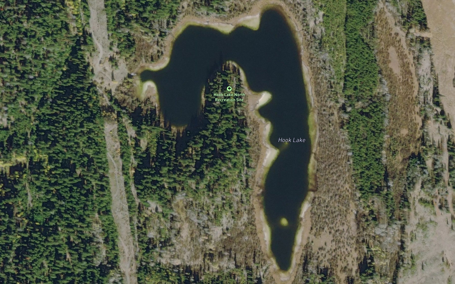Satellite map of the Hook Lake