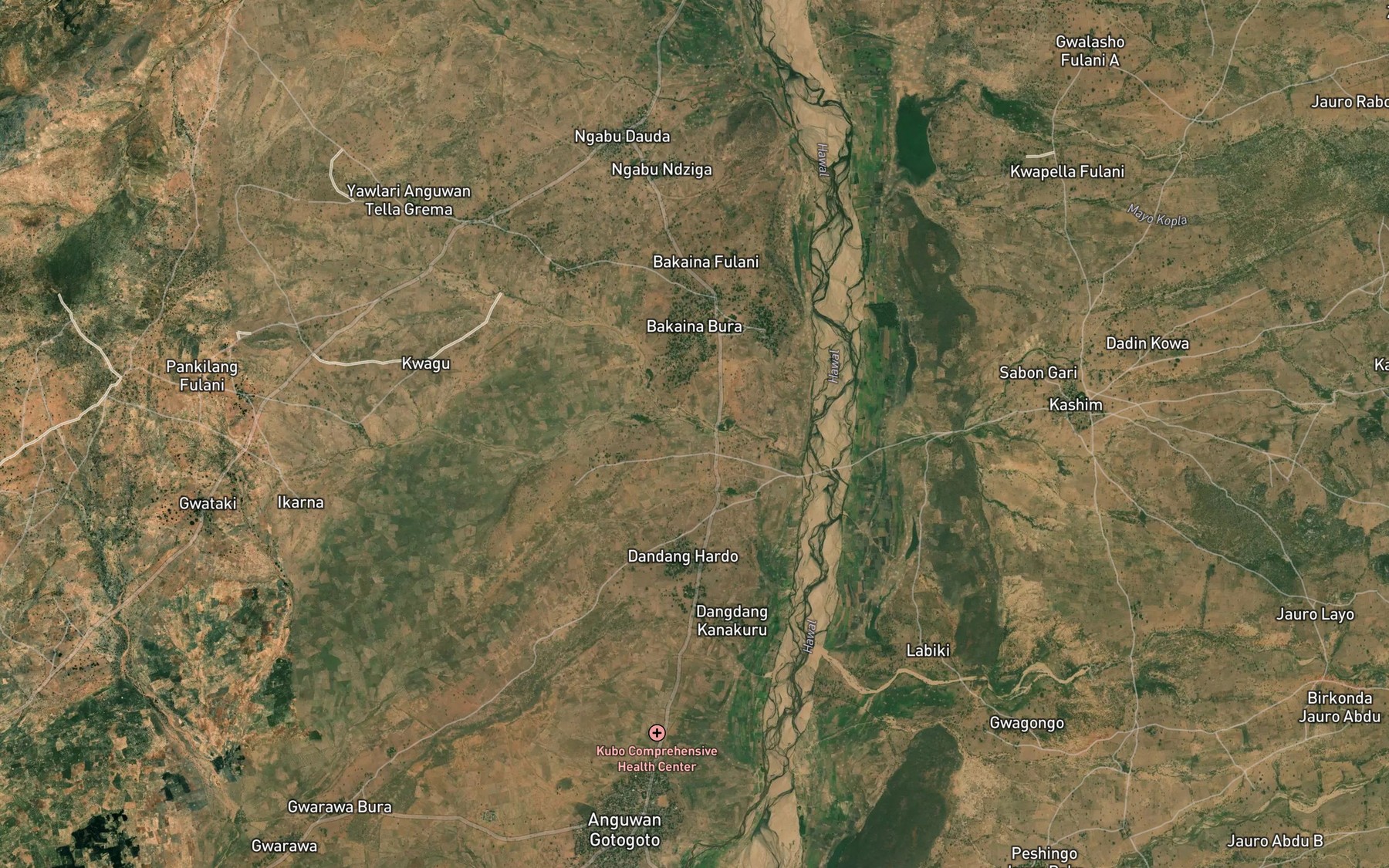 Satellite map of the Mayo Bulu