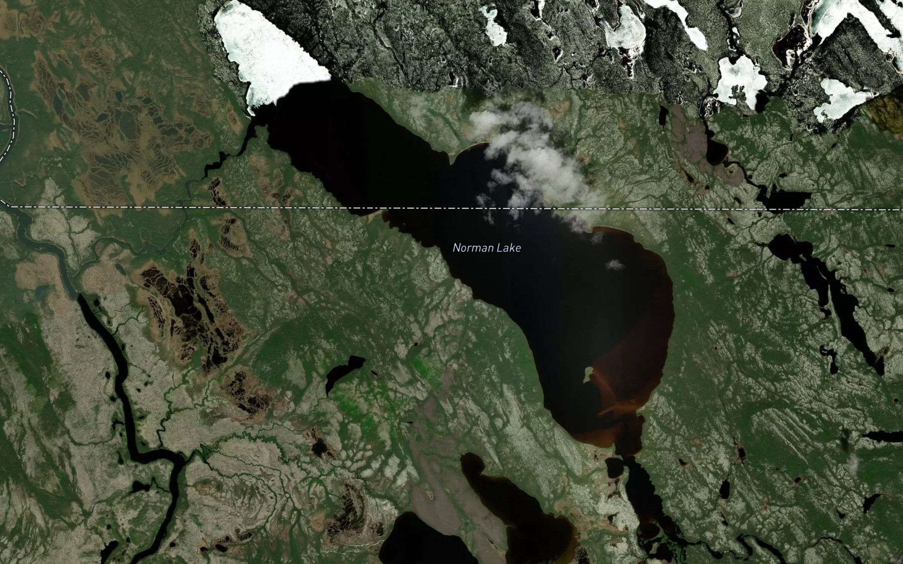Satellite map of the Lac Norman