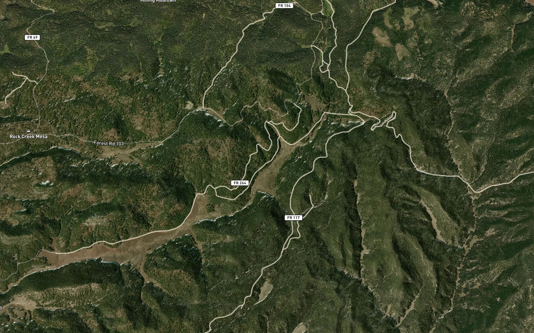 Satellite map of the Ben Springs