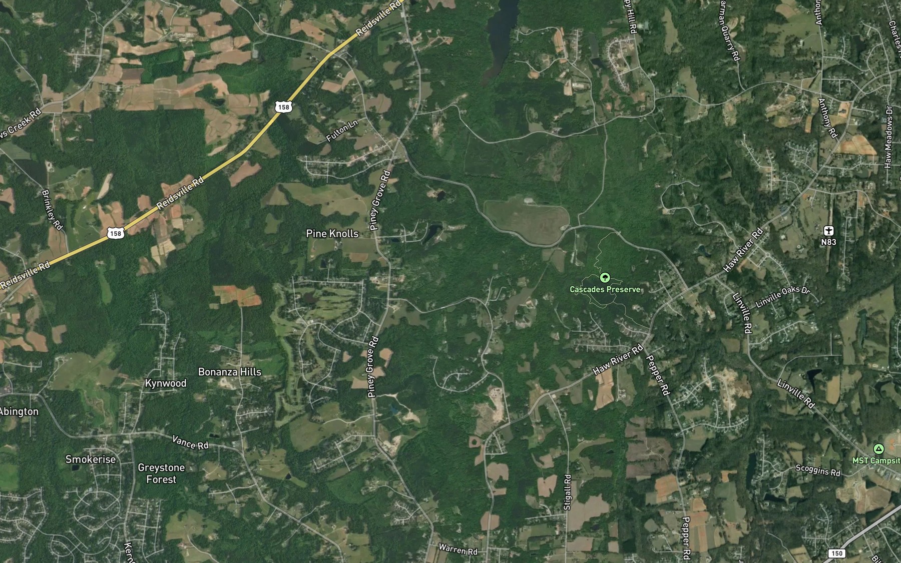 Satellite map of the Tandon Lake