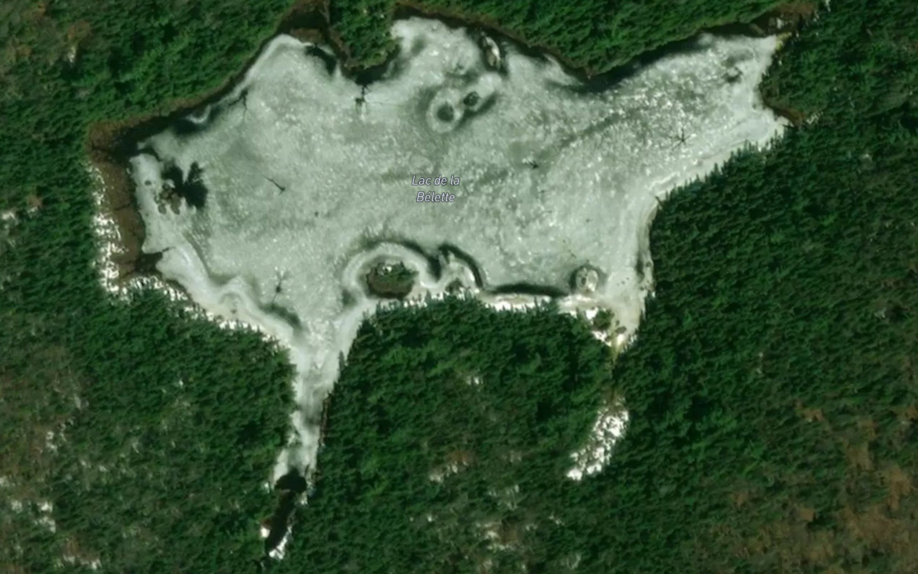 Satellite map of the Lac de la Belette