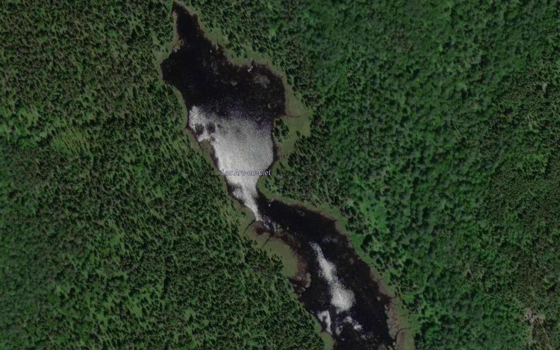 Satellite map of the Lac Arc-en-Ciel