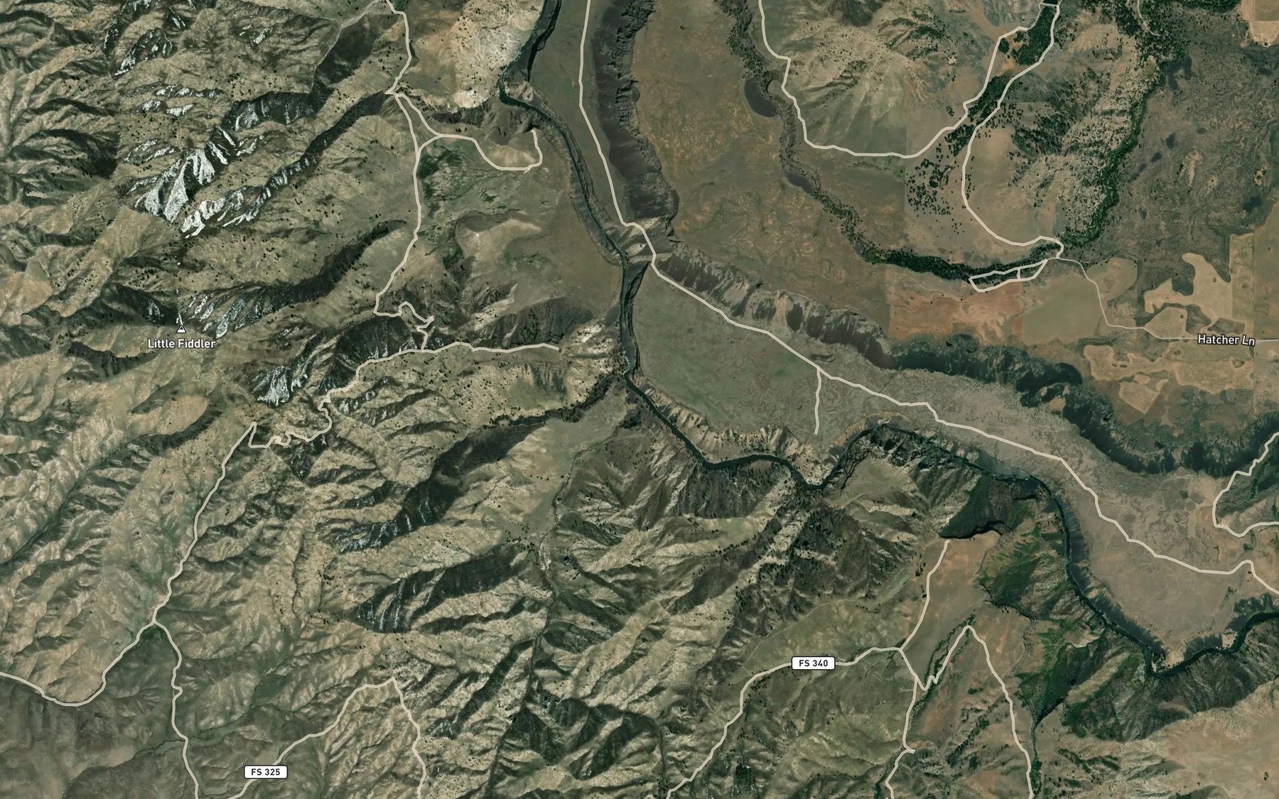 Satellite map of the Devils Hole Creek