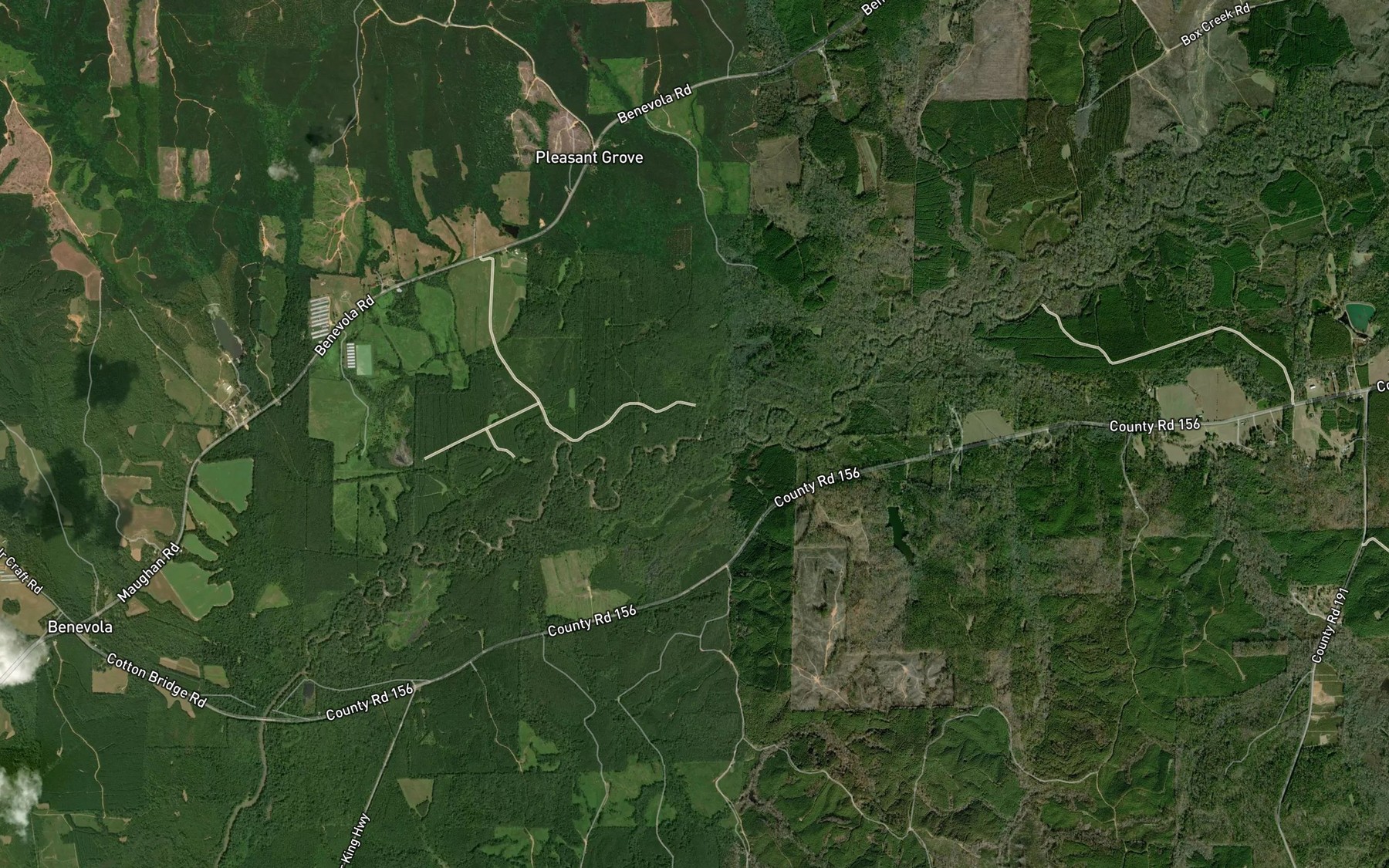 Satellite map of the Box Creek