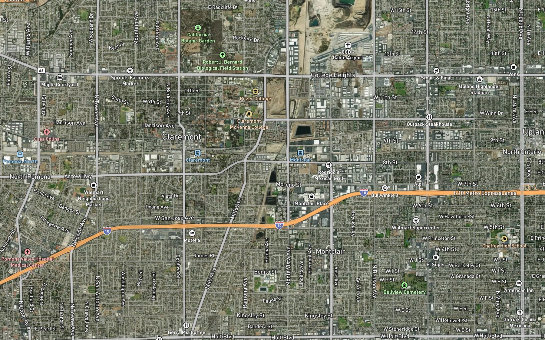 Satellite map of the San Antonio Creek Channel