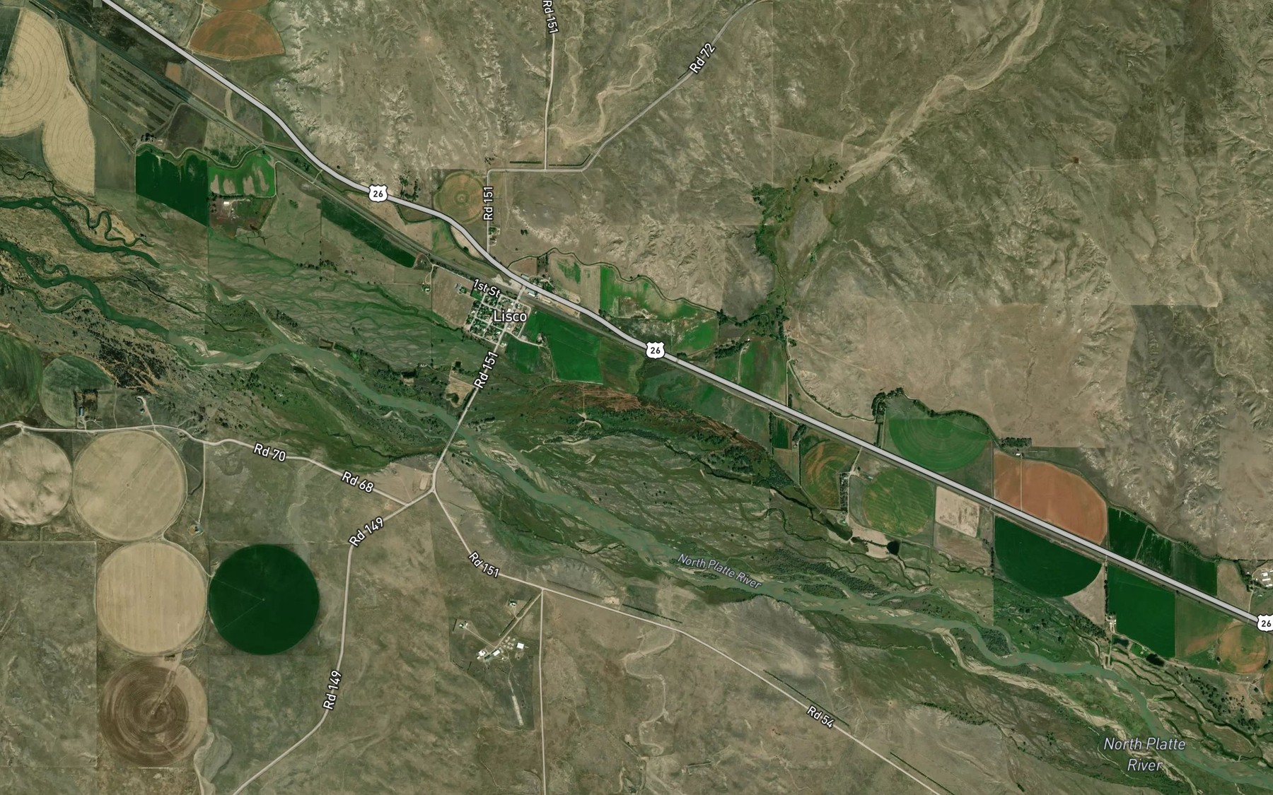 Satellite map of the Coldwater Creek