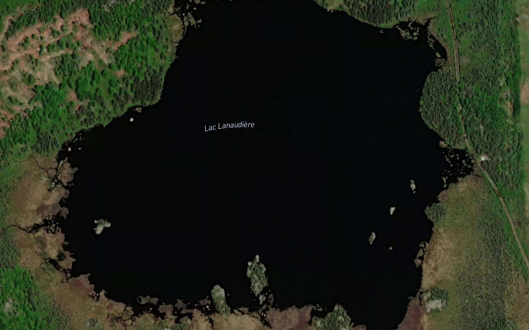 Satellite map of the Lac Lanaudiere