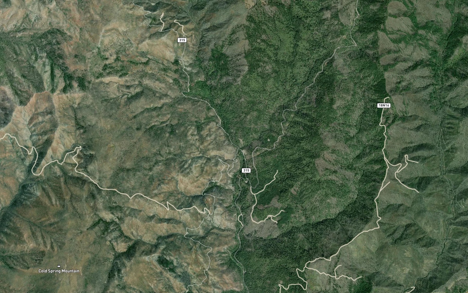Satellite map of the West Fork Patrick Creek