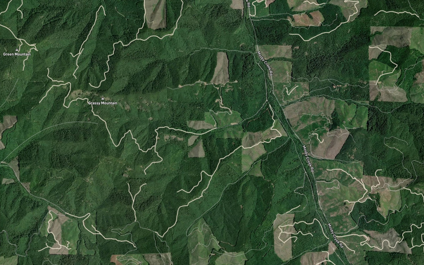 Satellite map of the South Fork Brownie Creek
