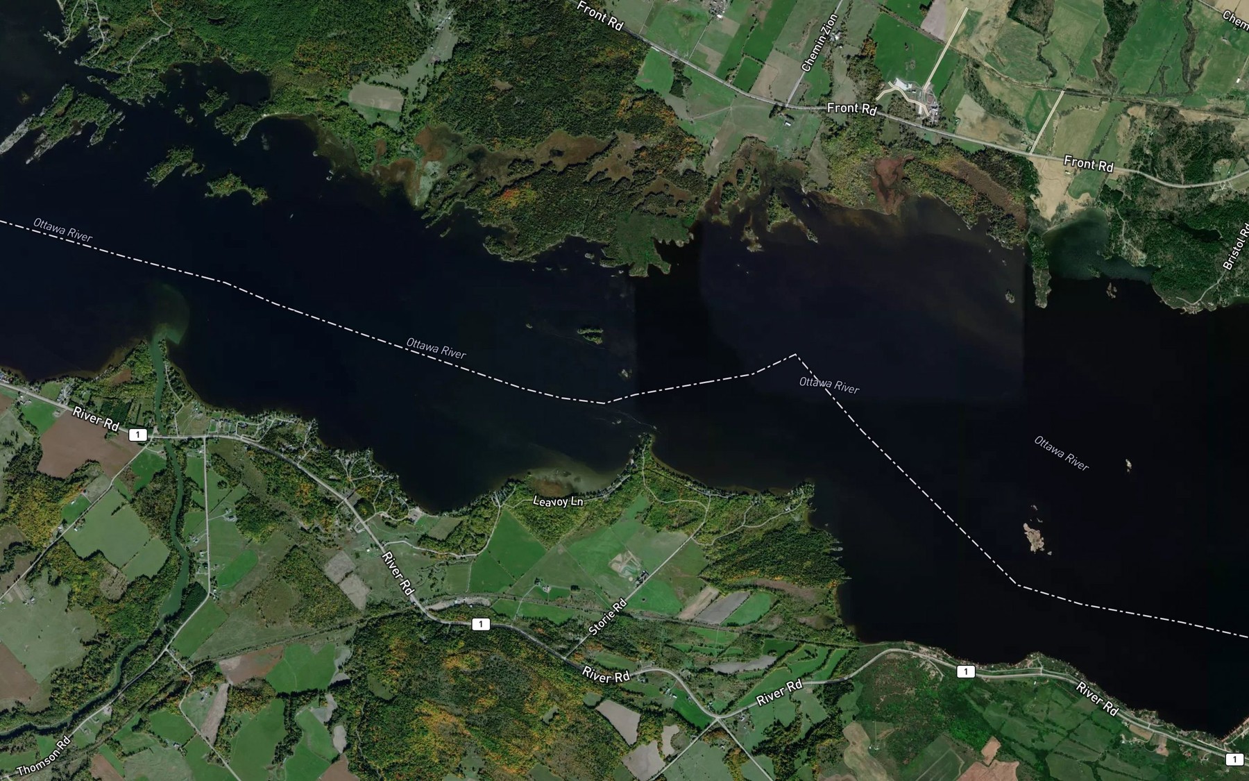 Satellite map of the Lesters Bay