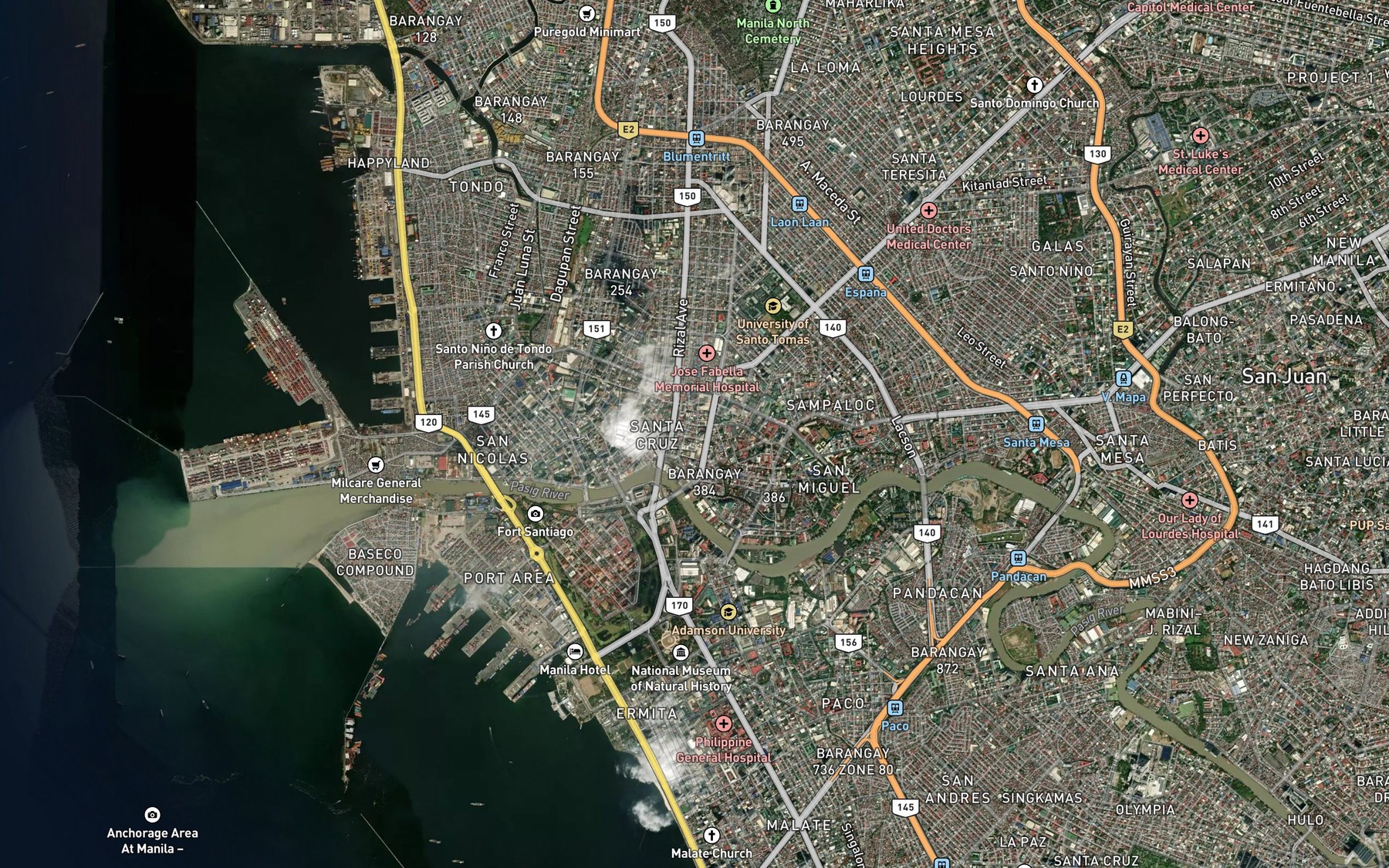 Satellite map of the Estero de San Lazaro