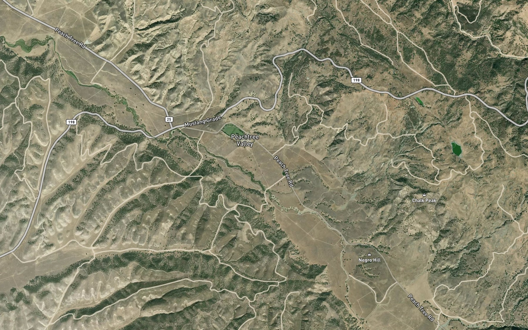 Satellite map of the Cow Creek