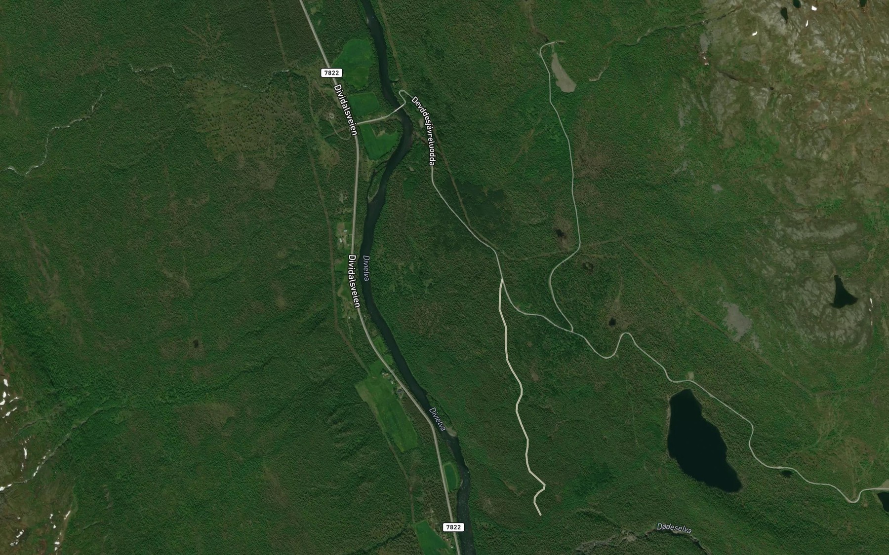 Satellite map of the Brennskogbekken