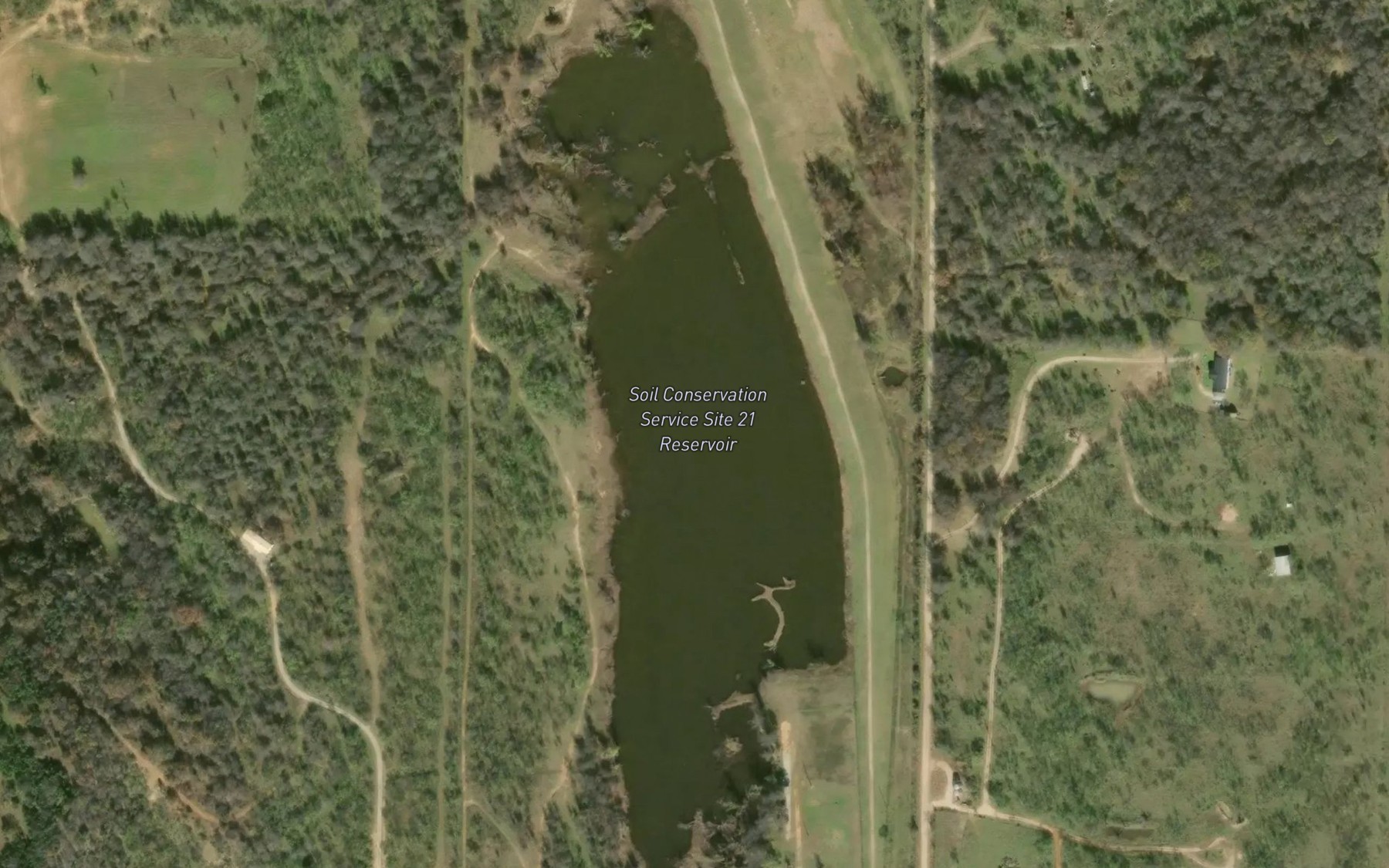 Satellite map of the Soil Conservation Service Site 21 Reservoir