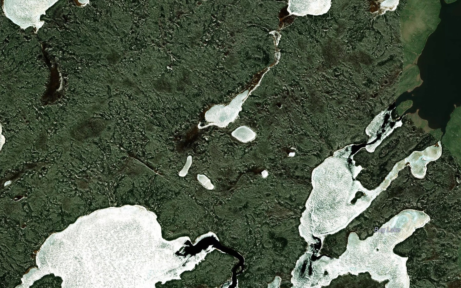 Satellite map of the Mishwamakan River