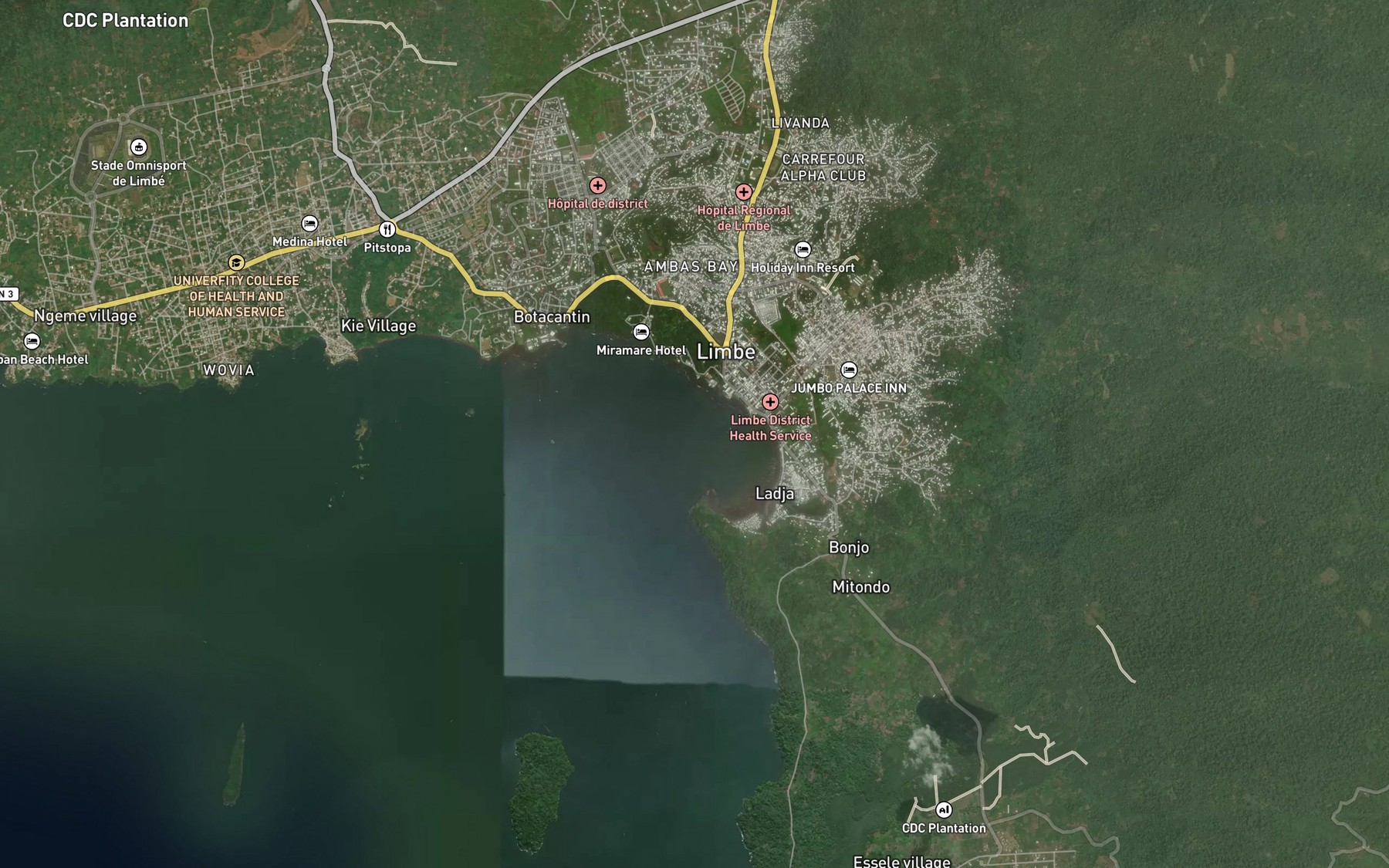 Satellite map of the Morton Bay