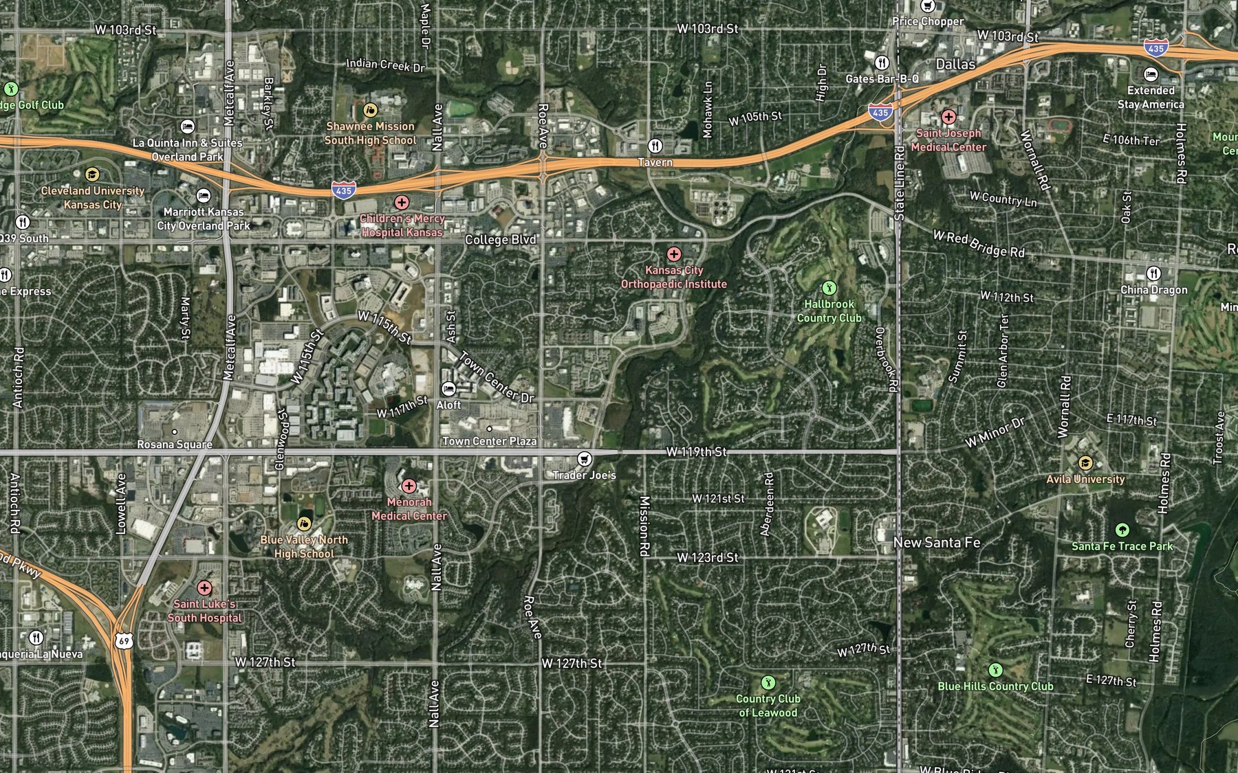 Satellite map of the Tomahawk Parkway South Pond