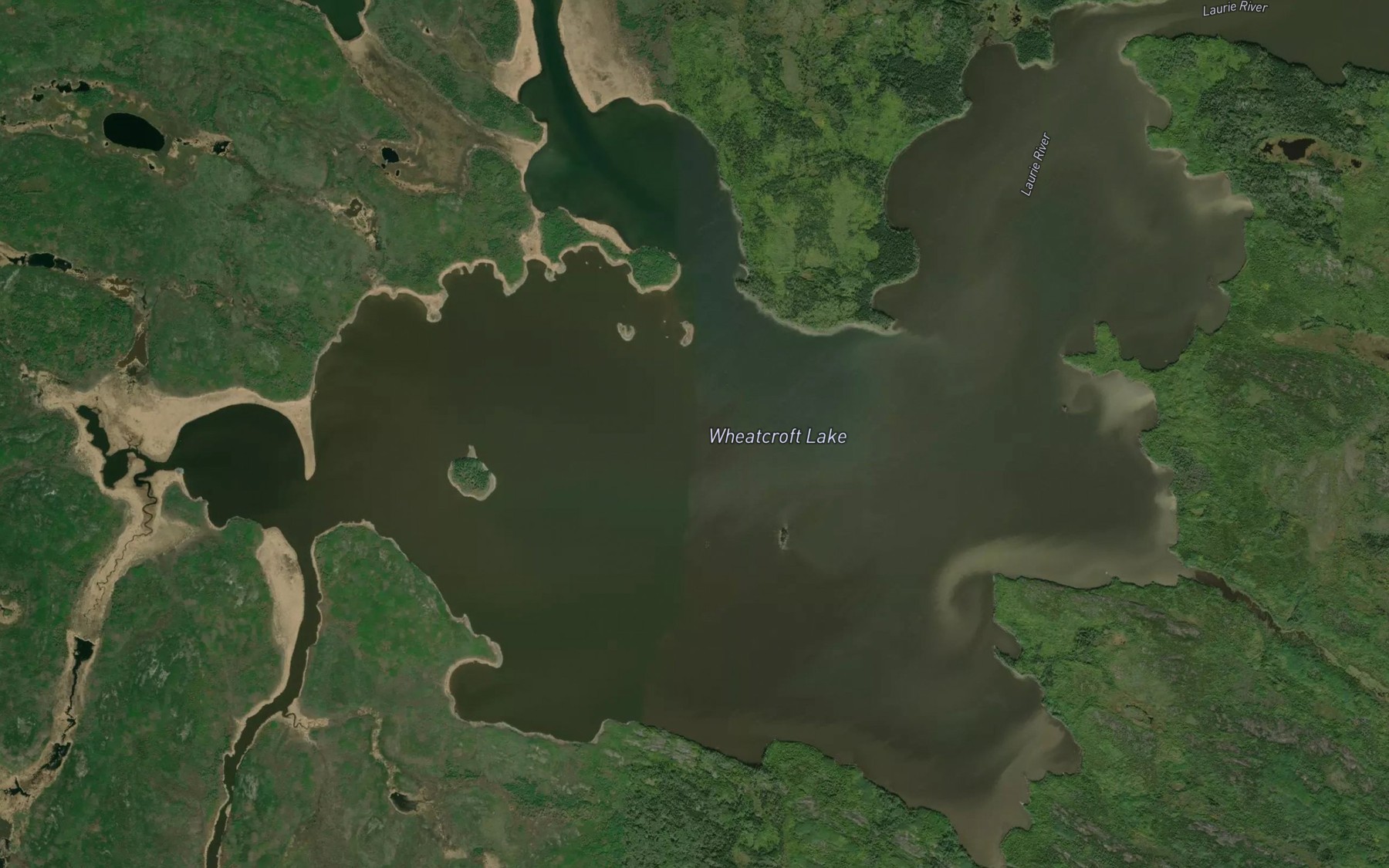Satellite map of the Wheatcroft Lake