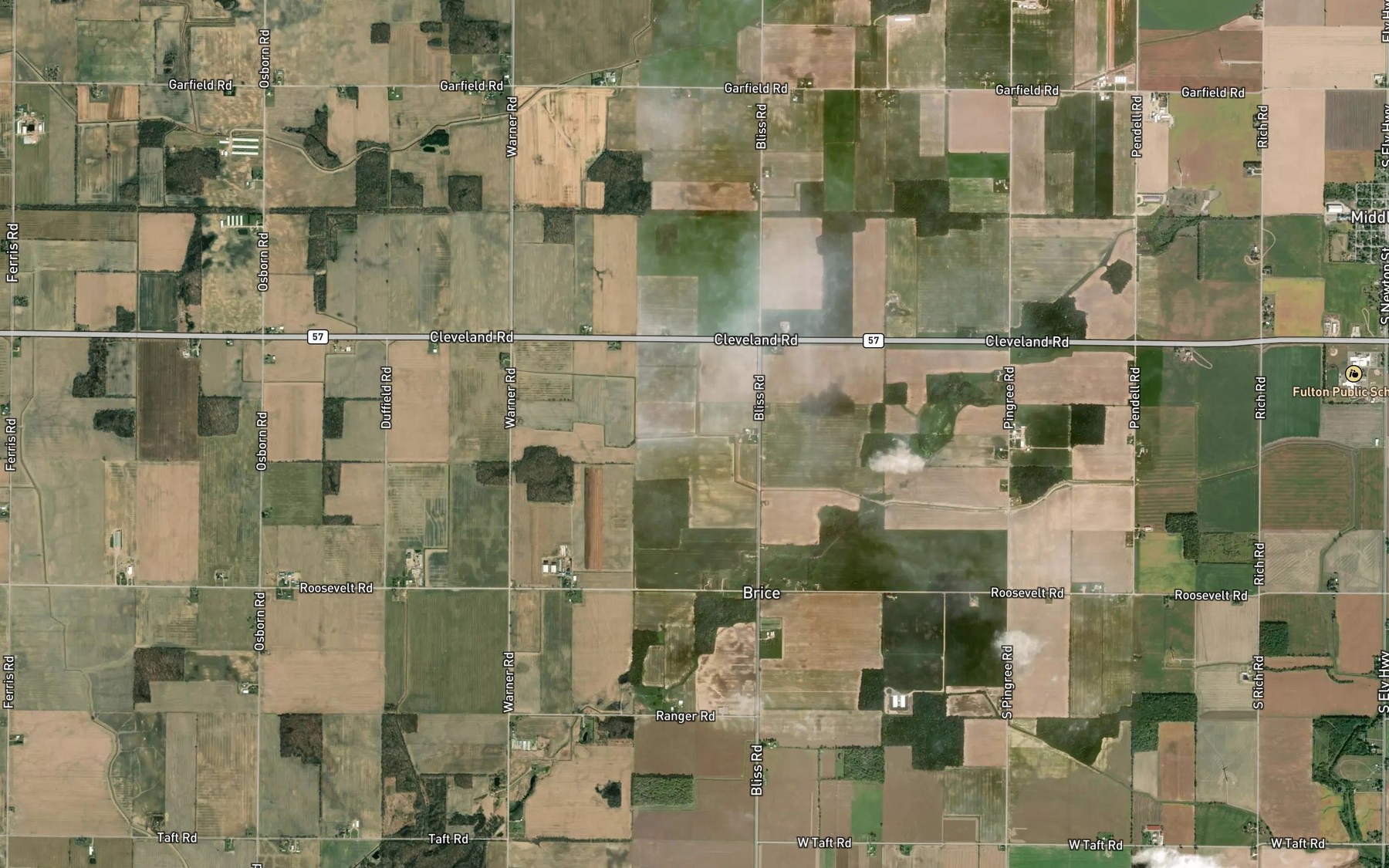 Satellite map of the Hull Drain
