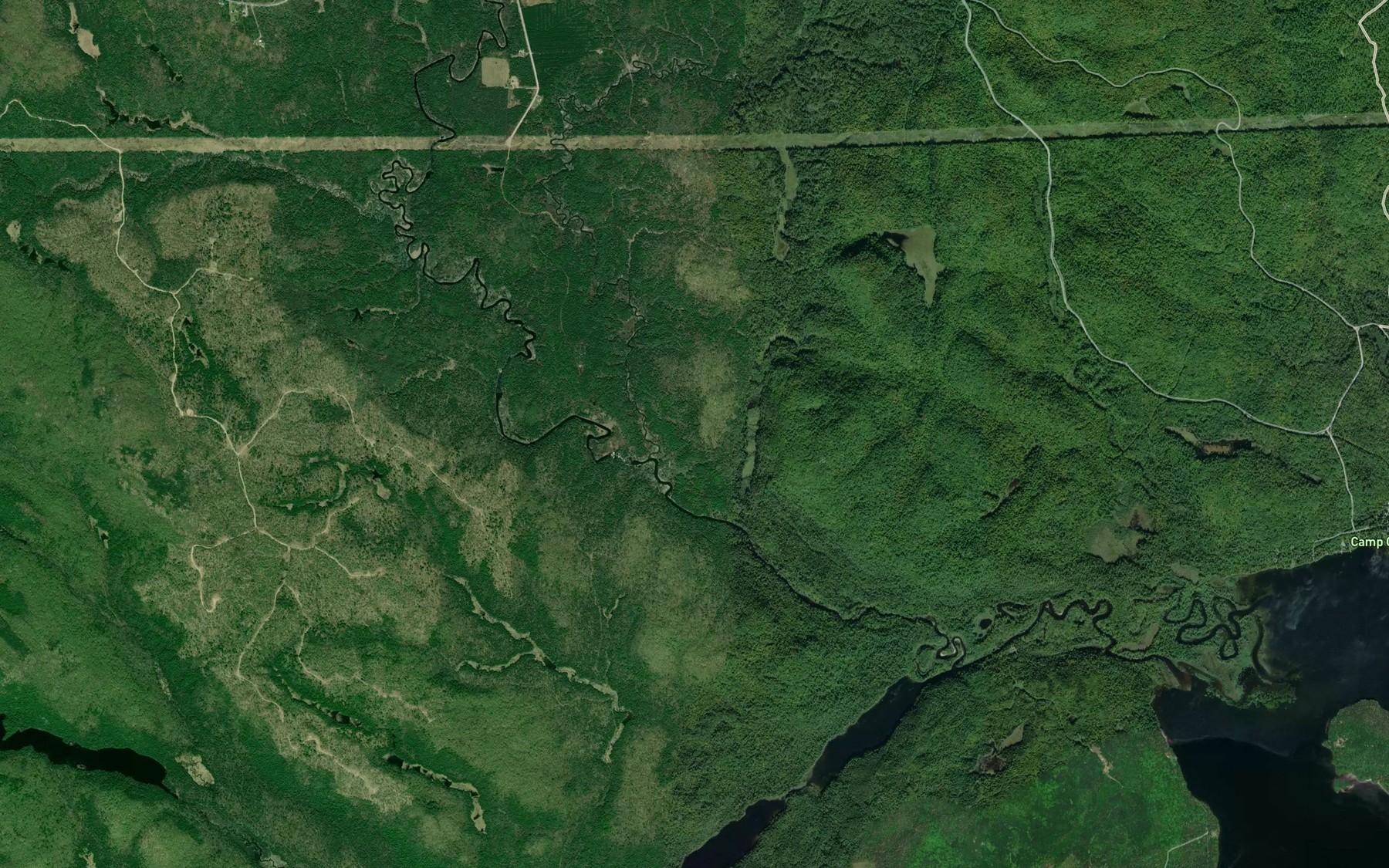 Satellite map of the Balsam Creek