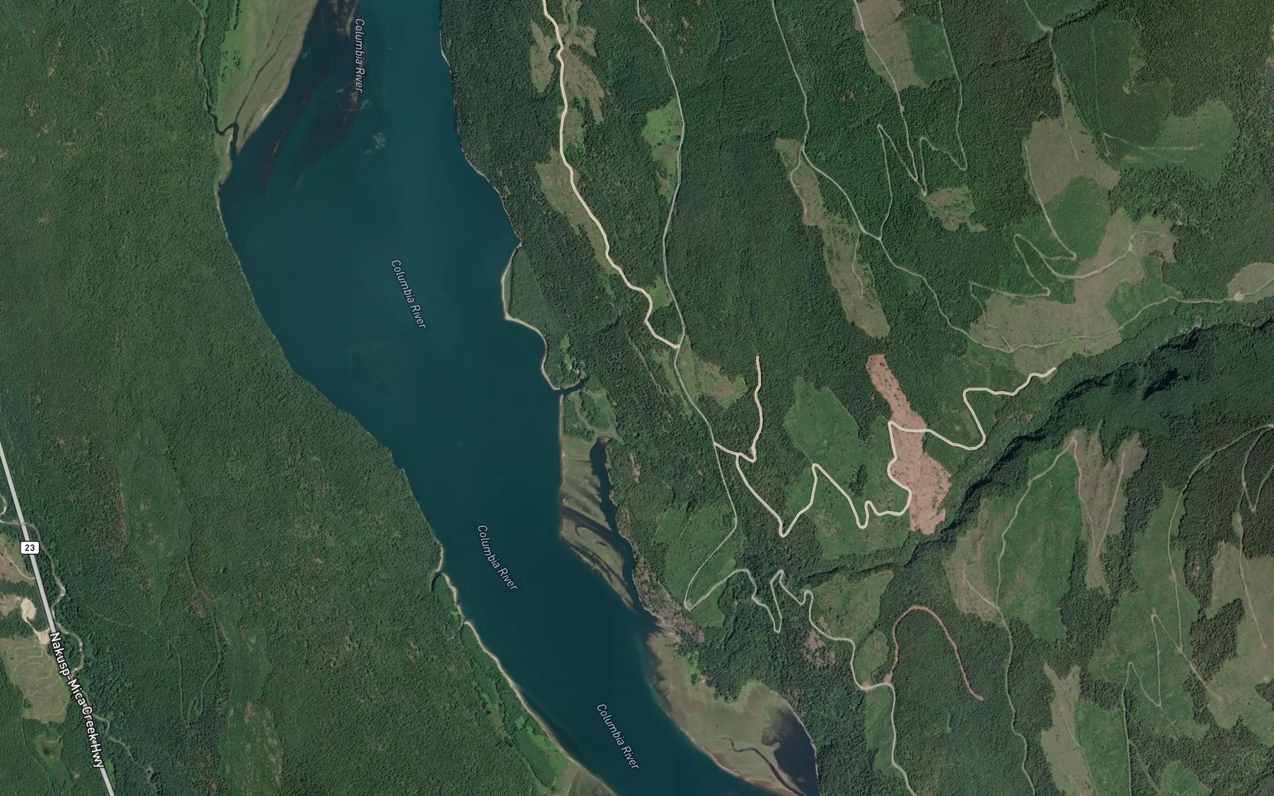 Satellite map of the Tank Creek