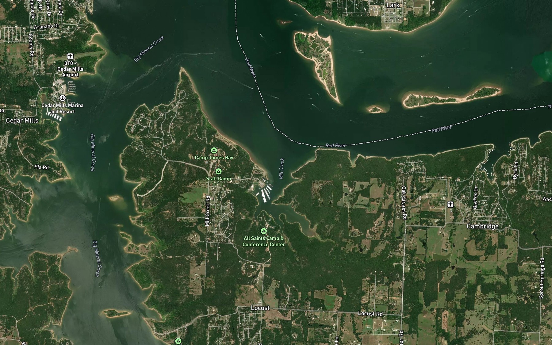 Satellite map of the Mill Creek