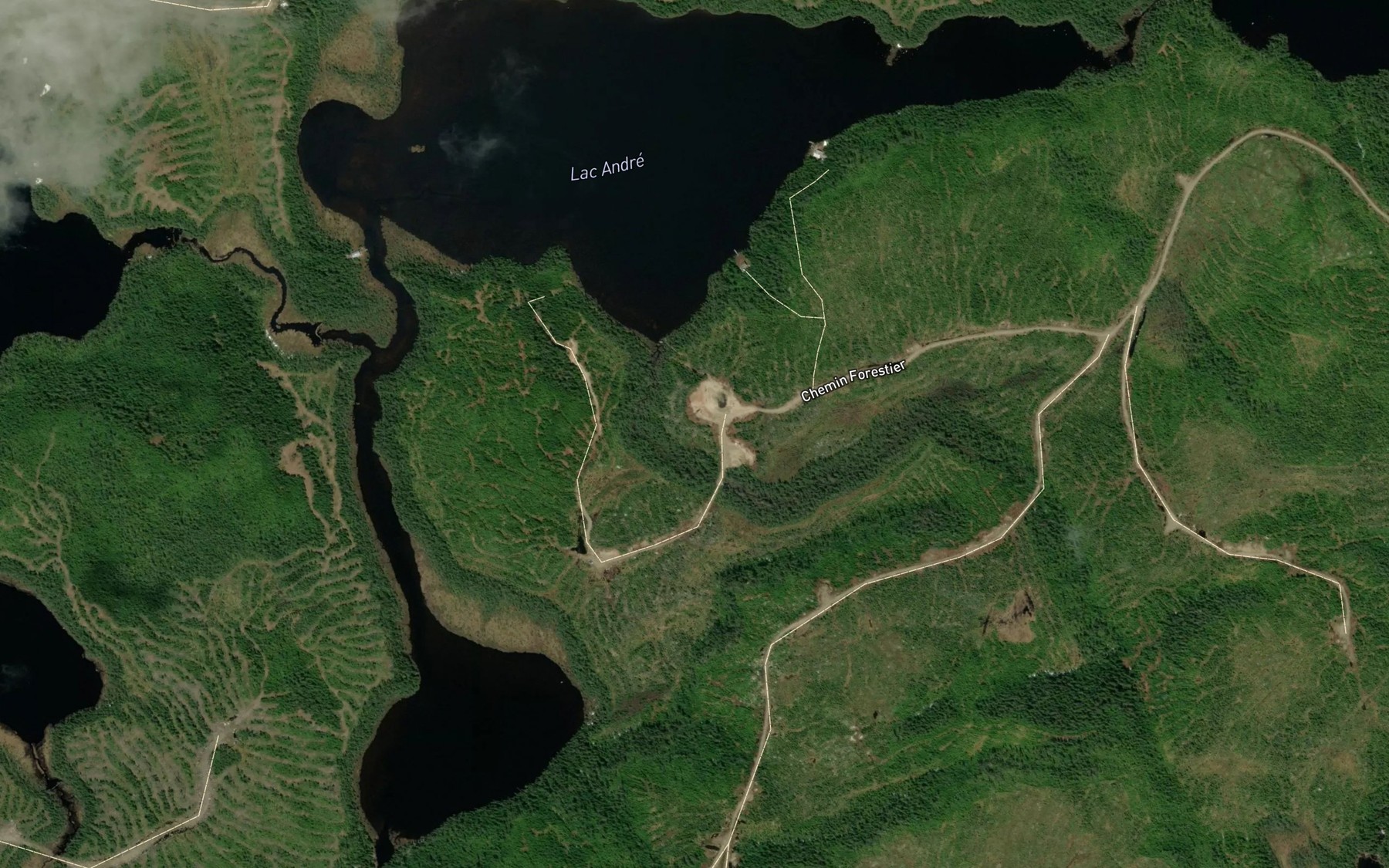 Satellite map of the Lac Andre