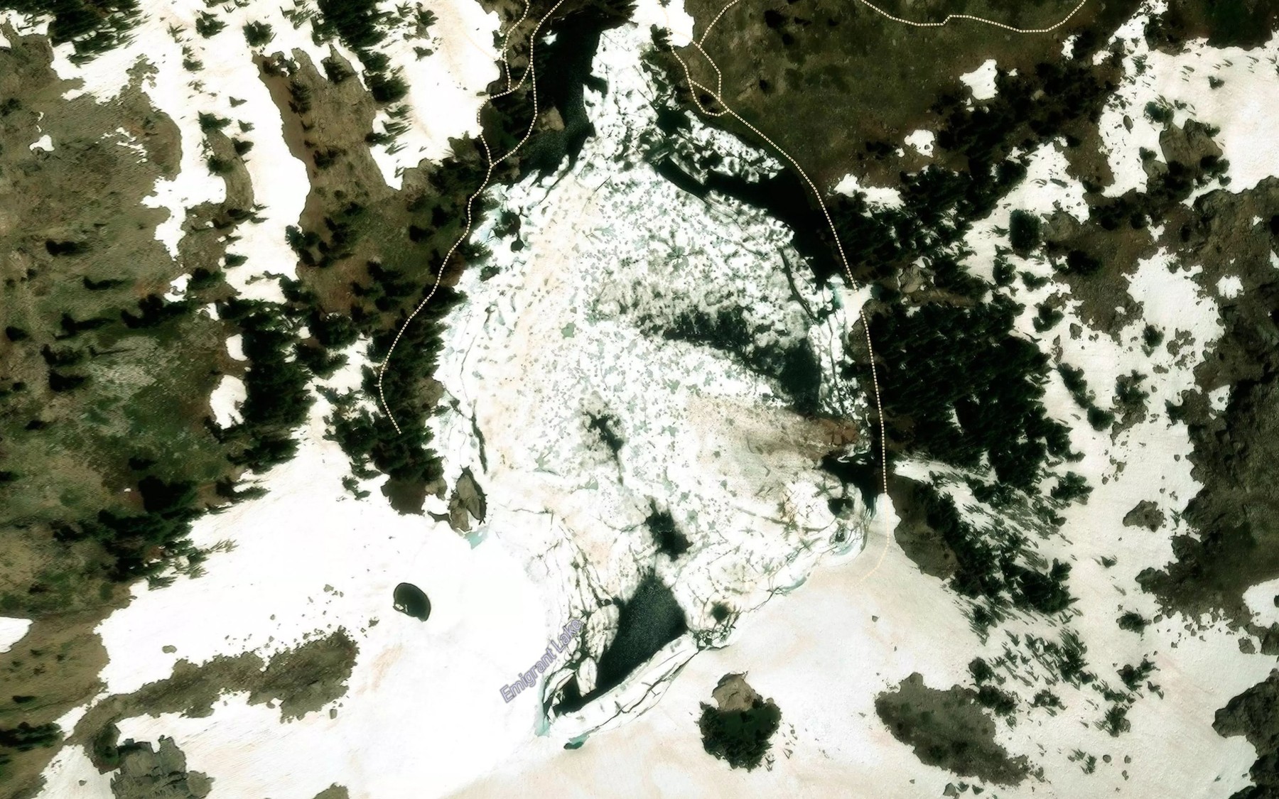 Satellite map of the Emigrant Lake