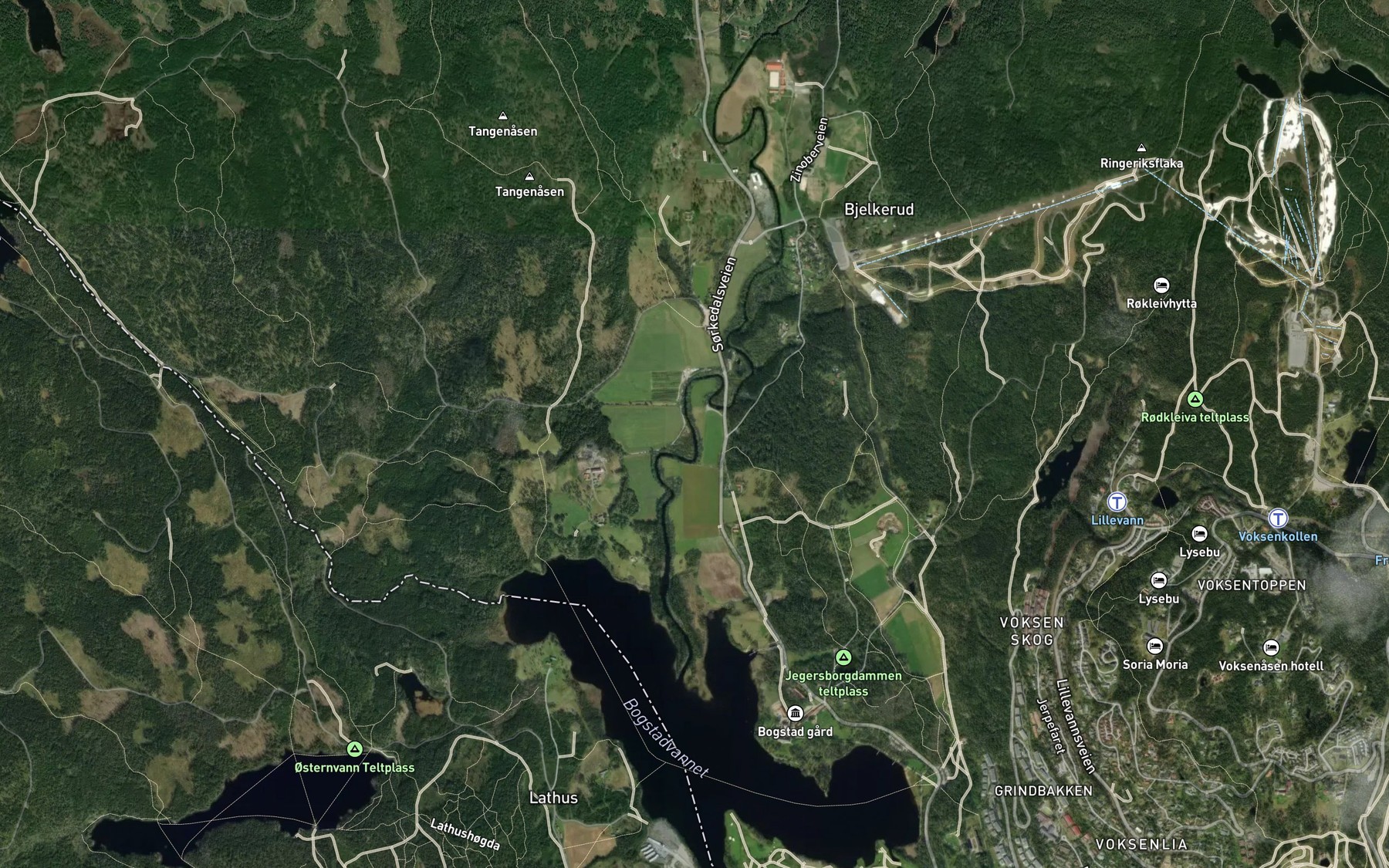 Satellite map of the Sorkedalselva