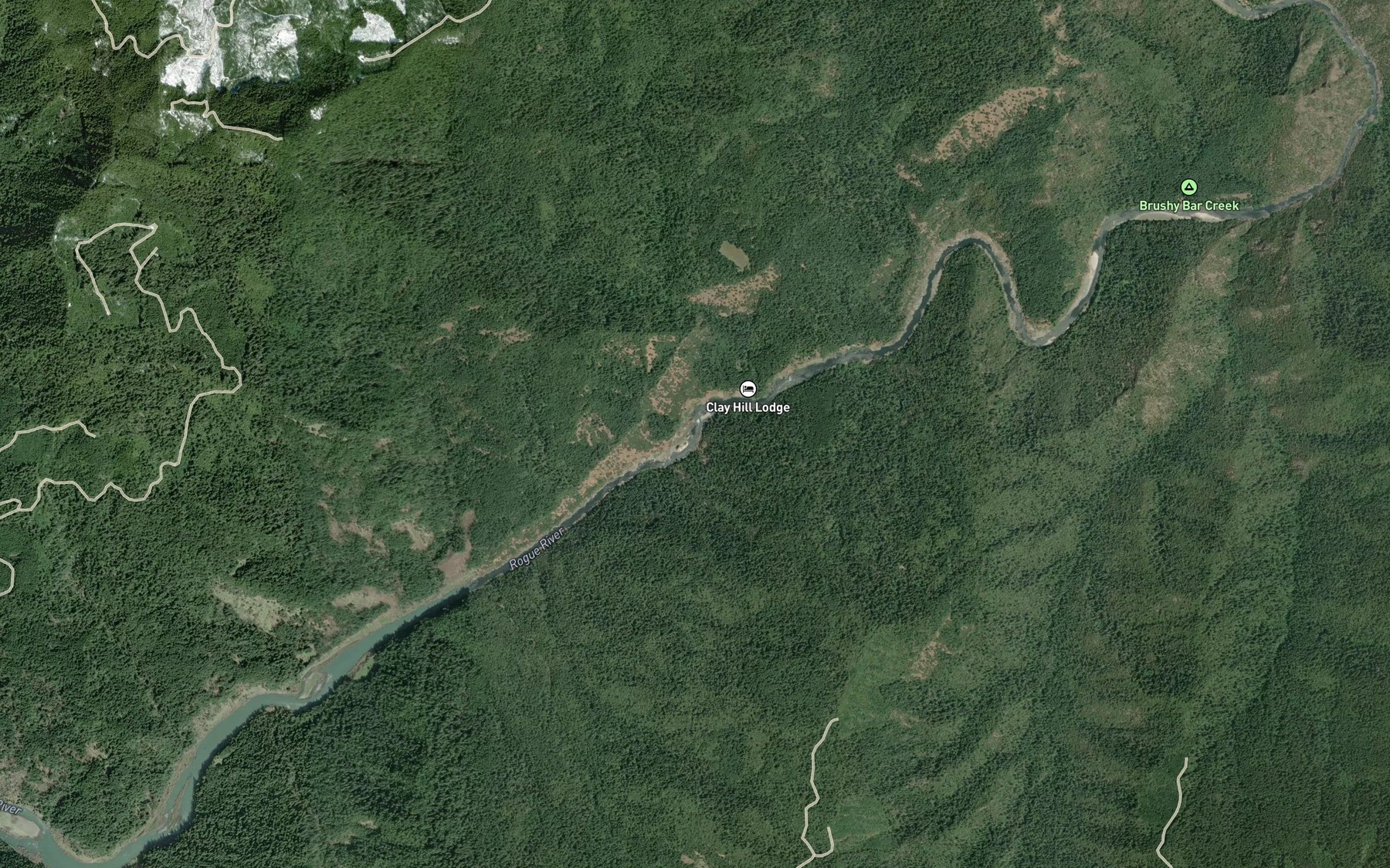 Satellite map of the Clay Hill Rapids