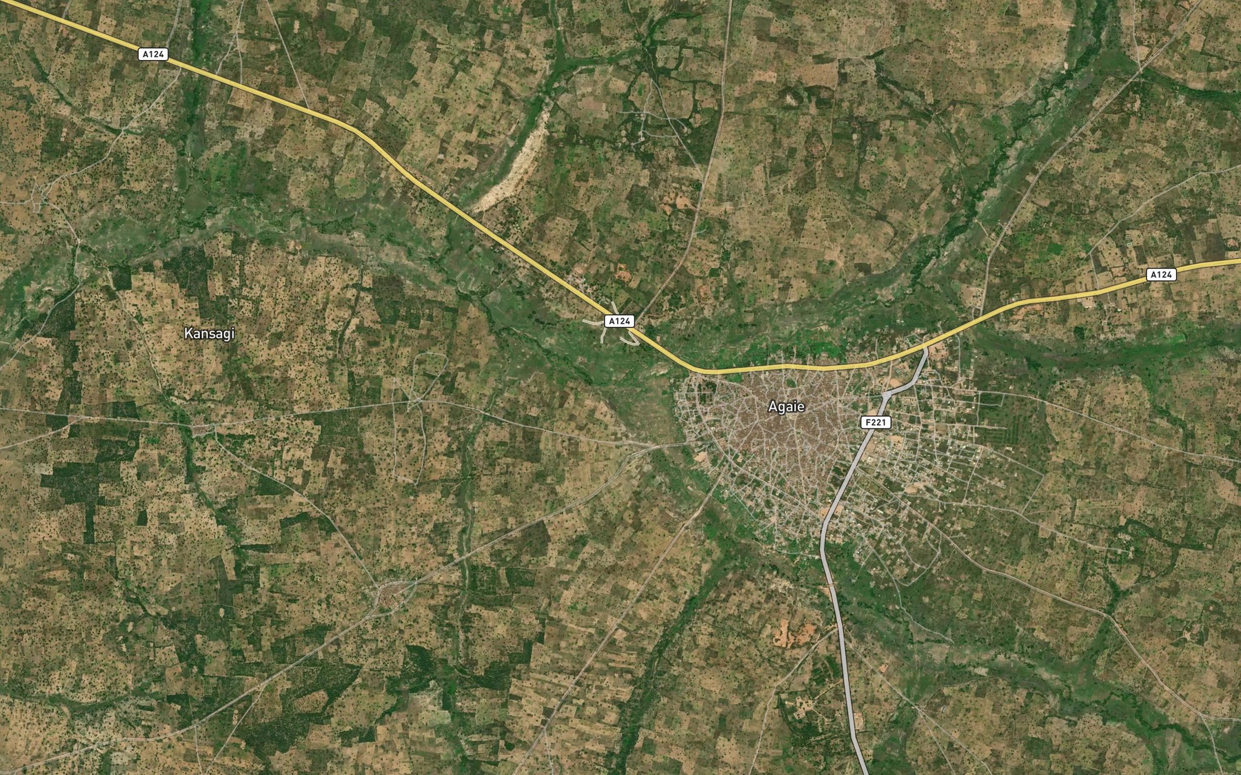 Satellite map of the River Bakogi