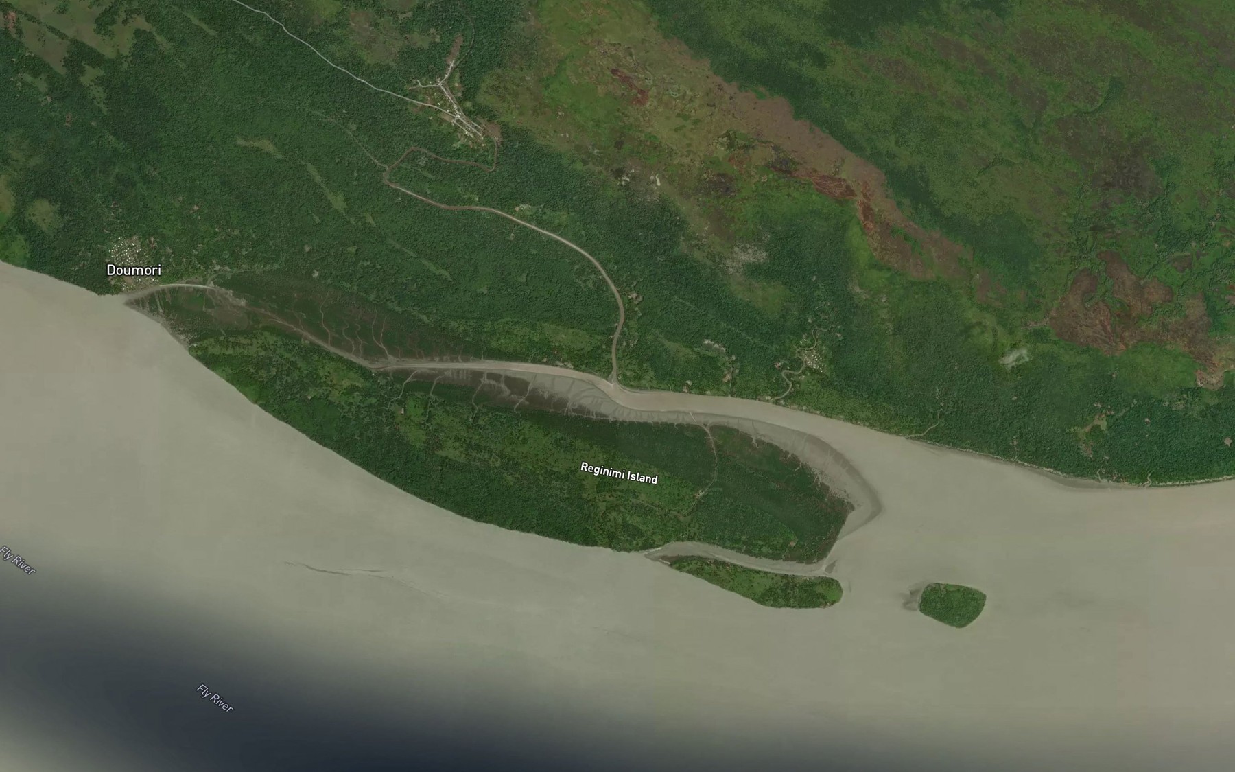 Satellite map of the Oriomo Creek