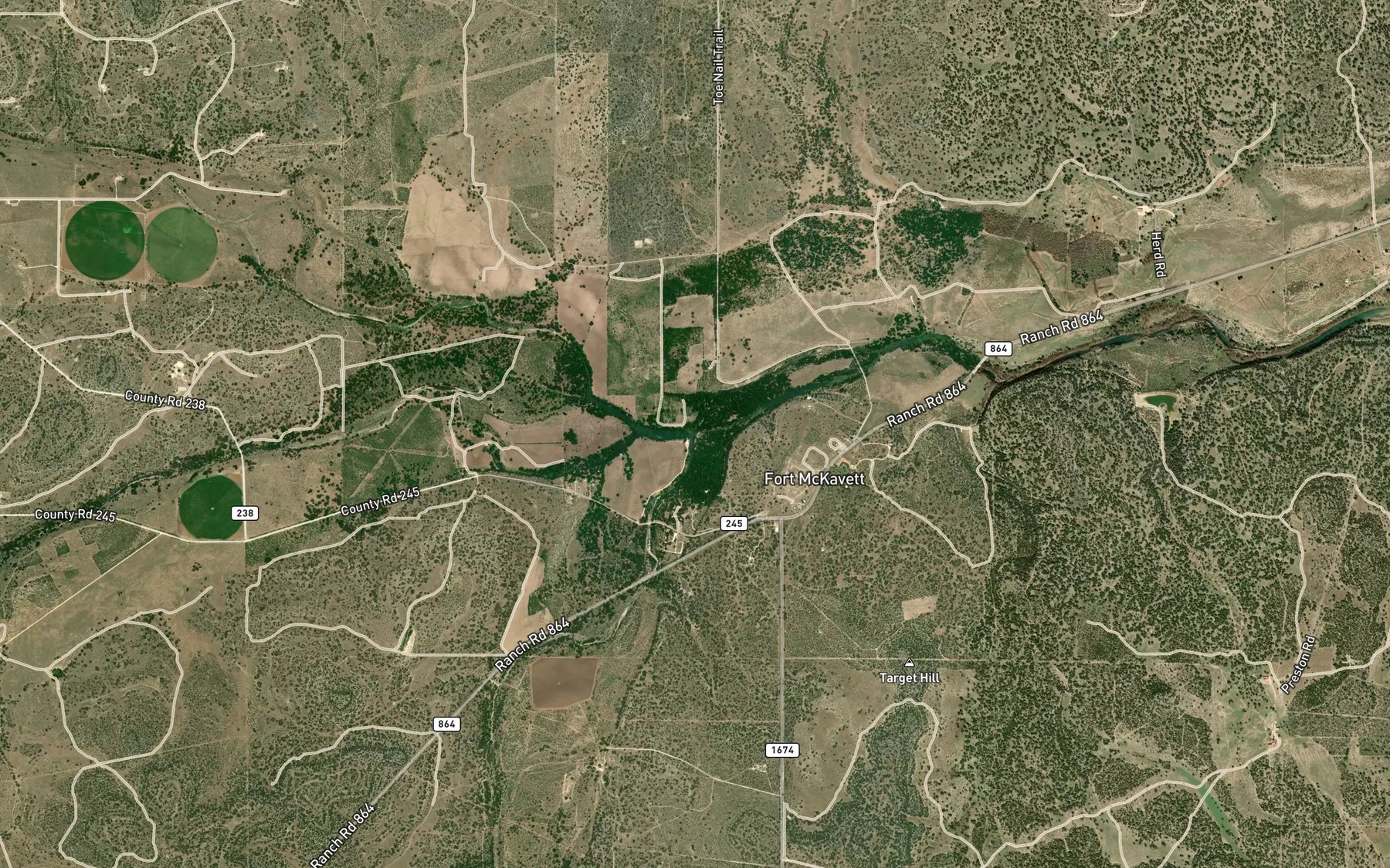 Satellite map of the Middle Valley Prong