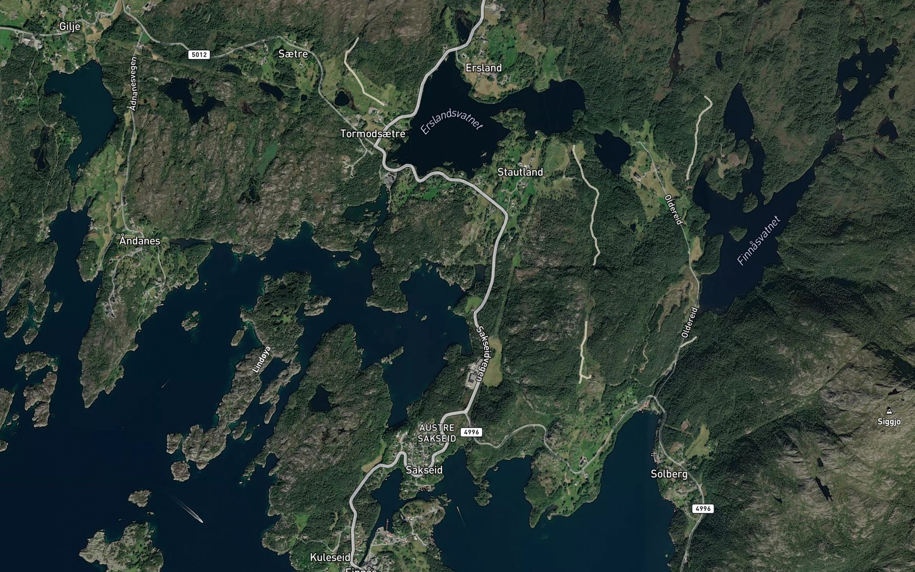 Satellite map of the Naustvika