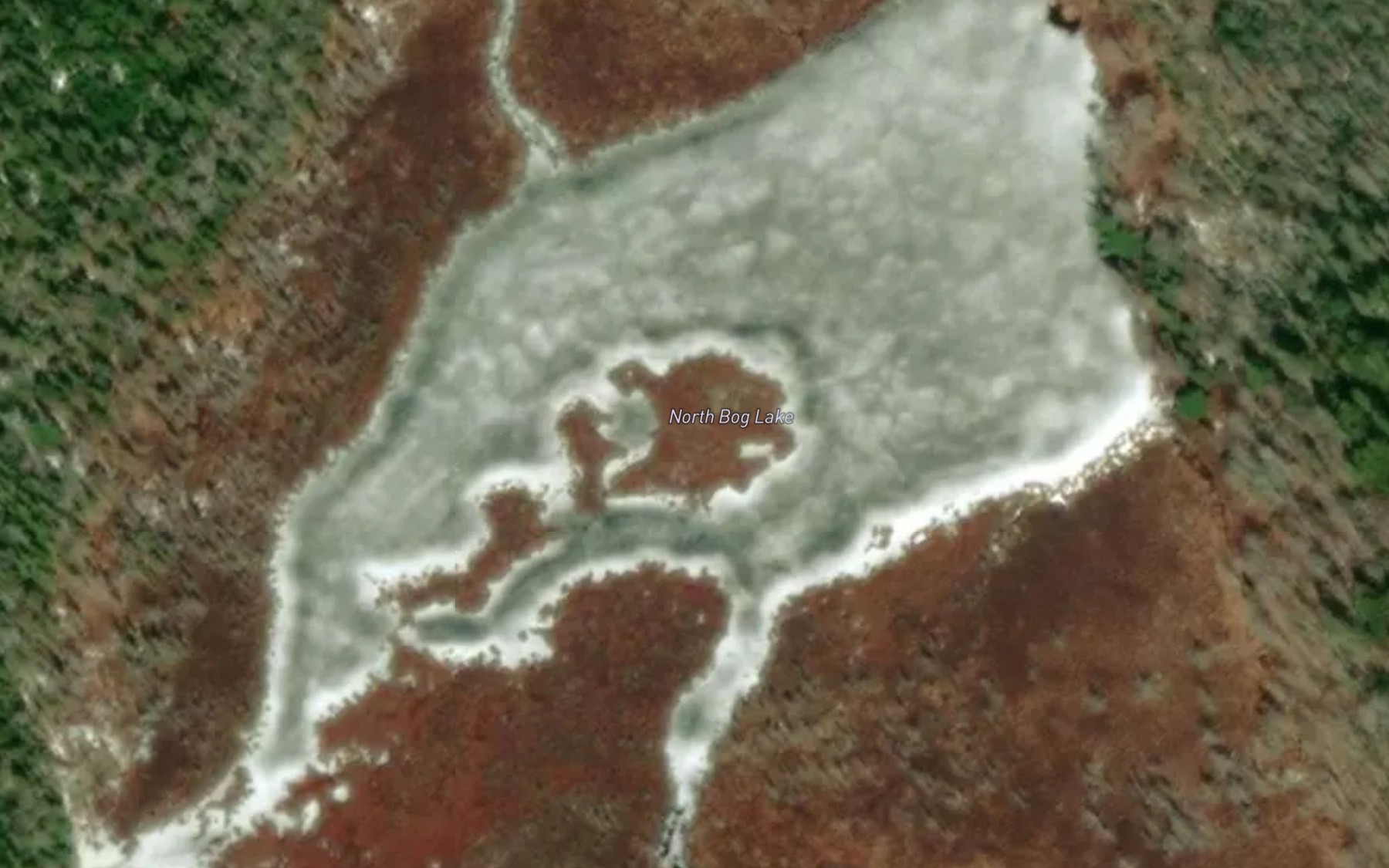 Satellite map of the North Bog Lake