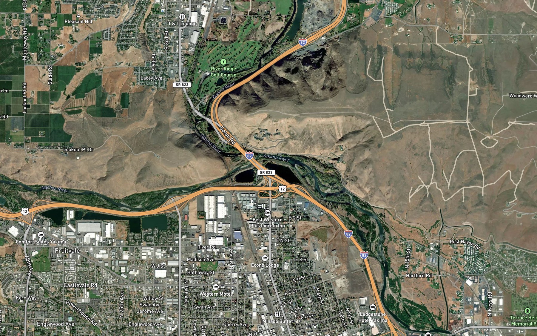 Satellite map of the Spot 1