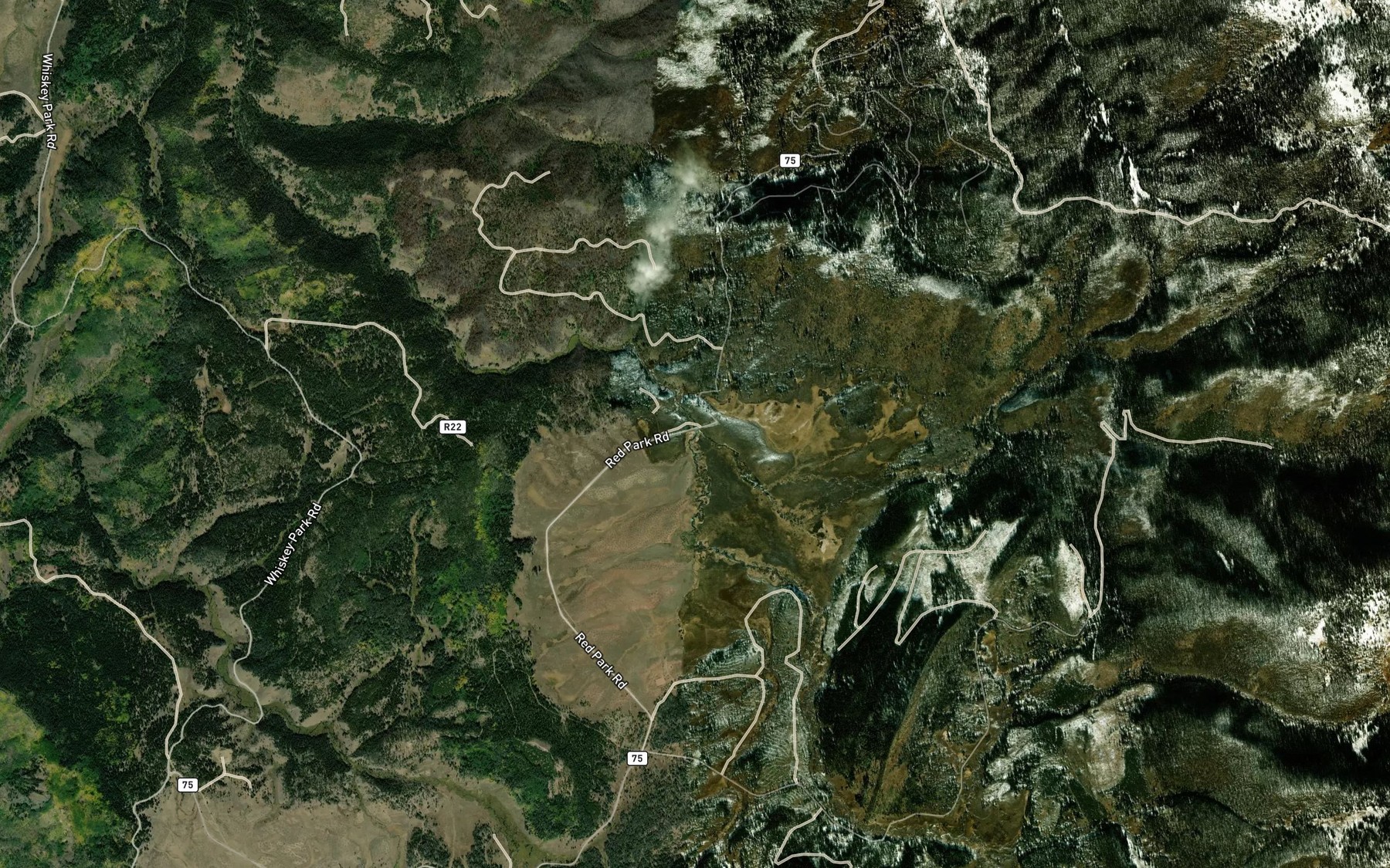 Satellite map of the Silver City Creek