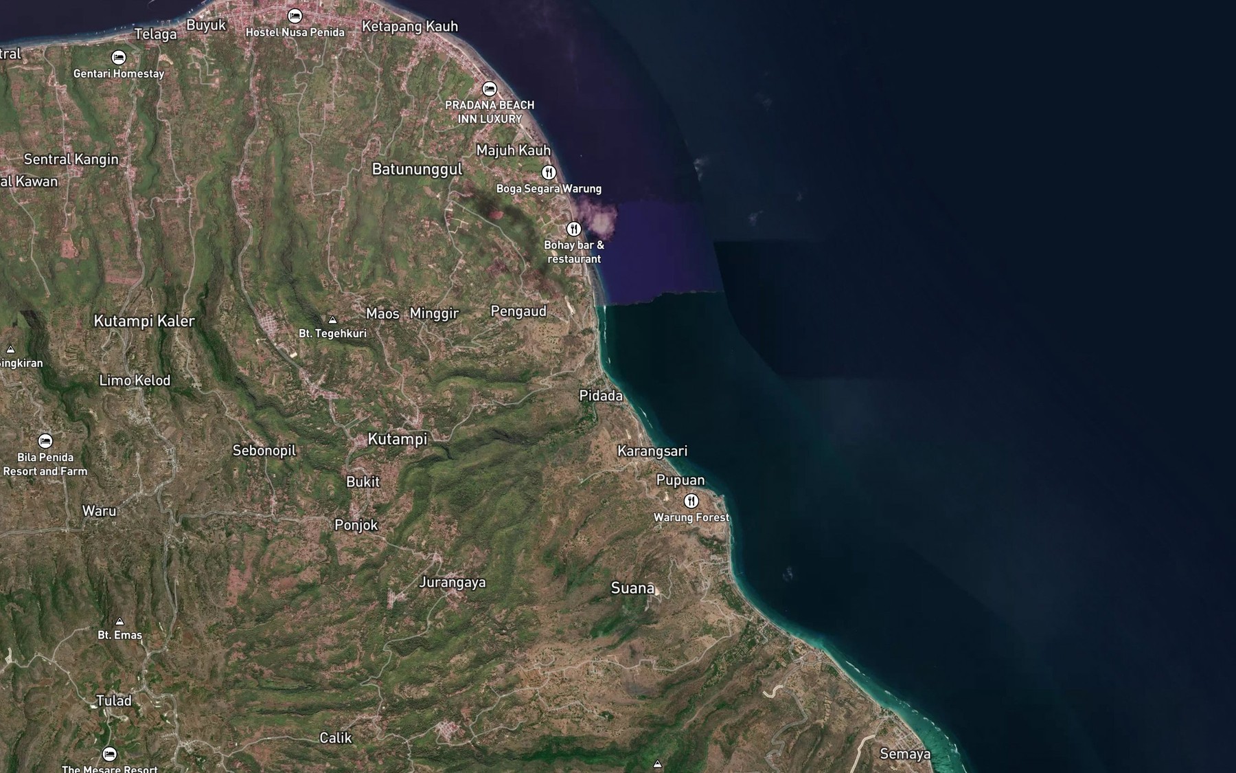 Satellite map of the Tukad Pulagan