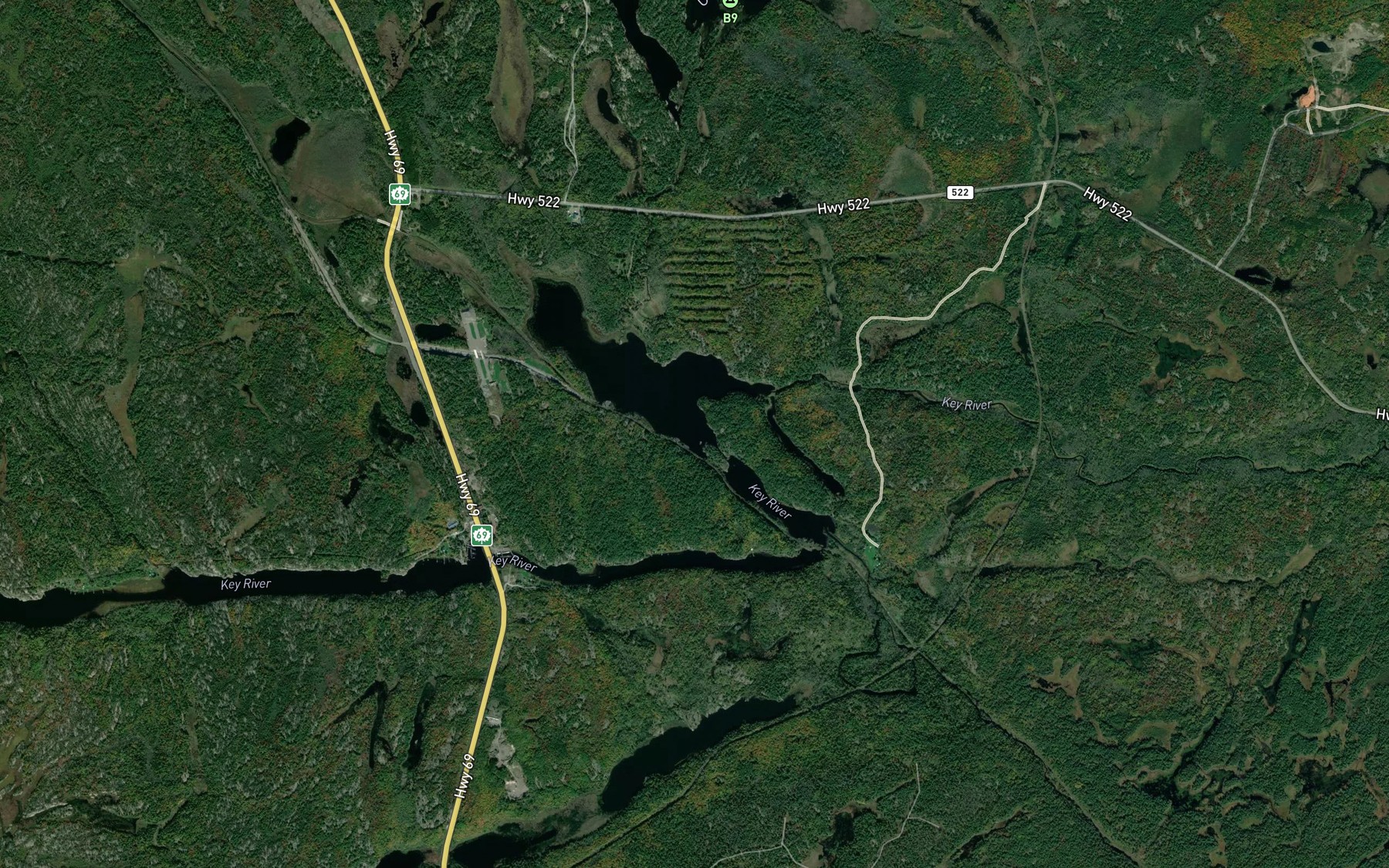 Satellite map of the Key Bay