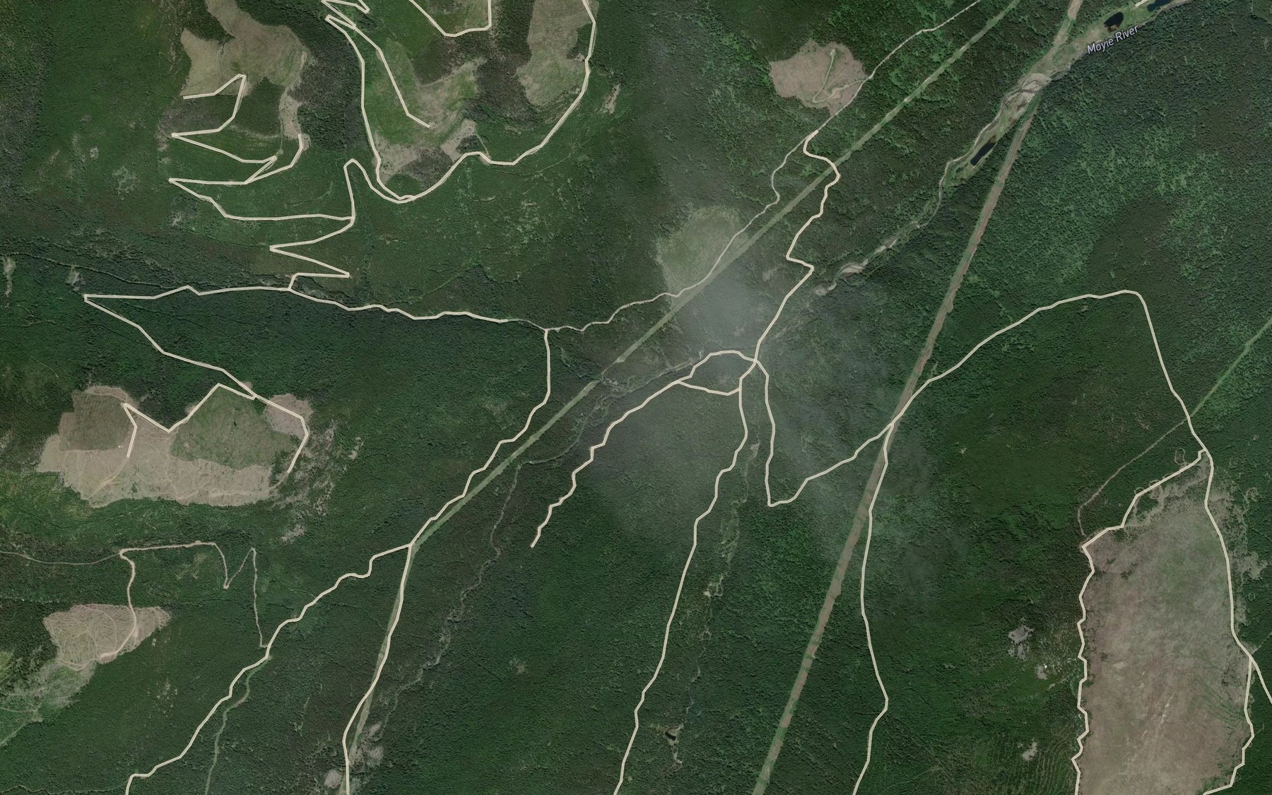 Satellite map of the North Moyie Creek