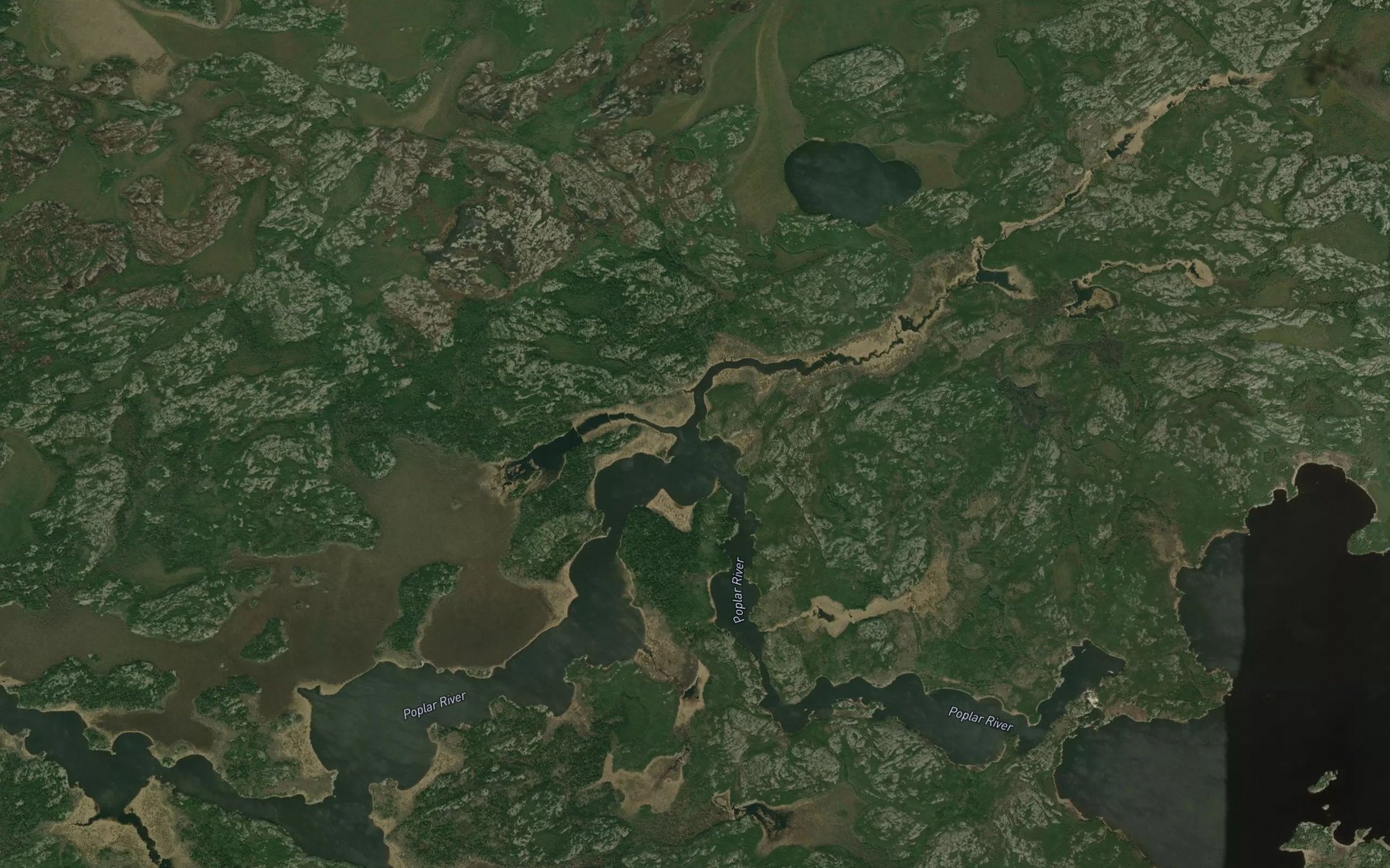 Satellite map of the Miskawtay Creek