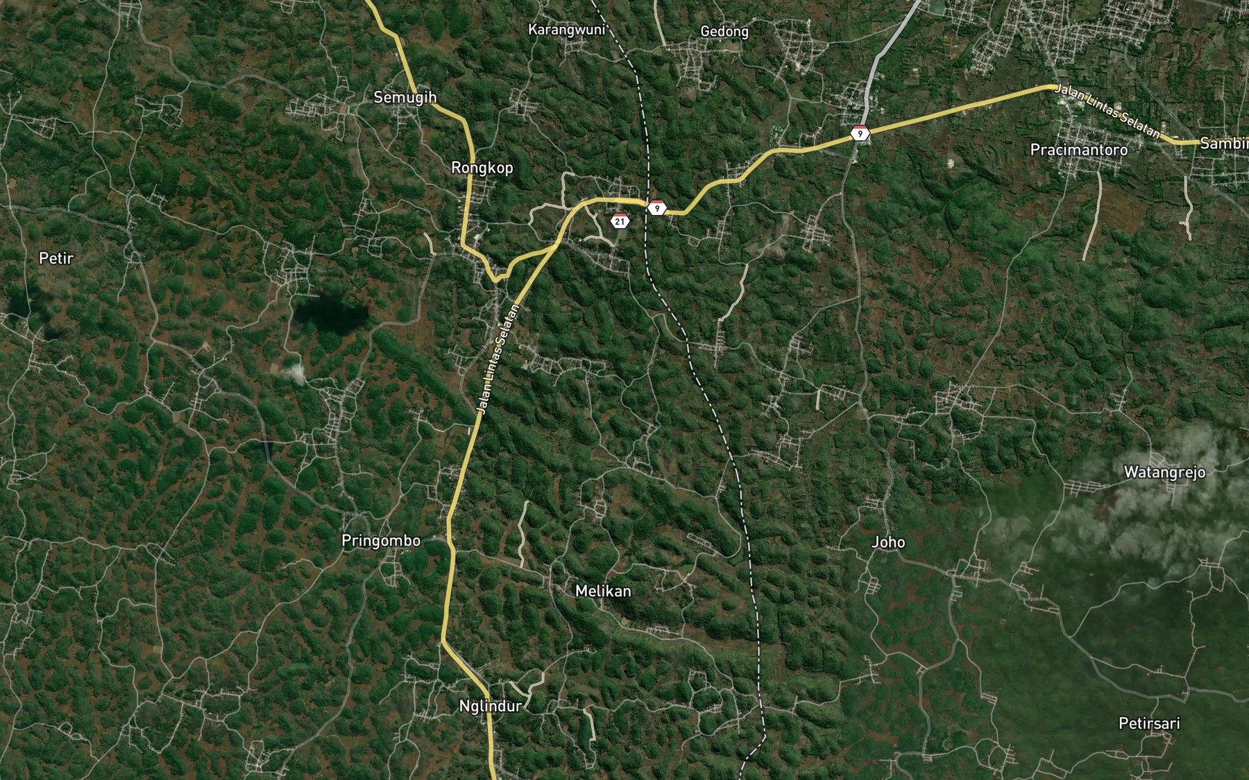Satellite map of the Telaga Dawung