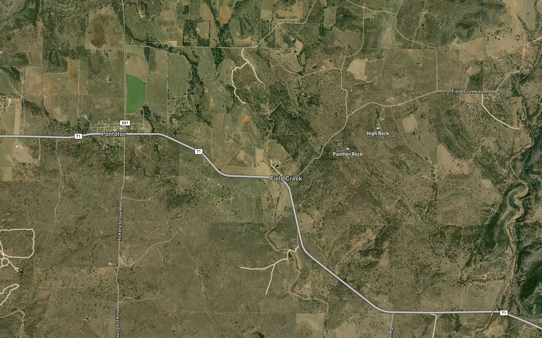 Satellite map of the Panther Creek