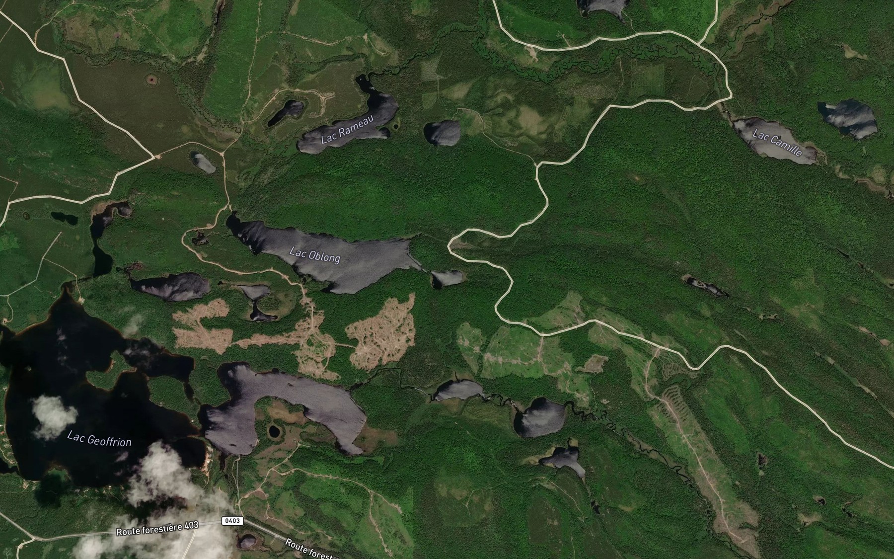 Satellite map of the Lac Awanoek