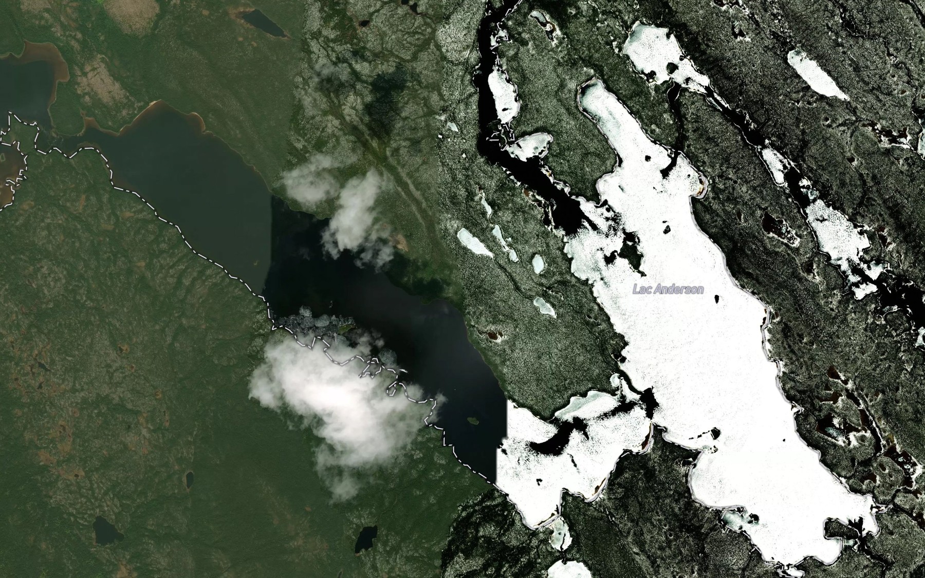Satellite map of the Lac Anderson